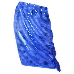 Comme des Garcons blue sequin drawstring skirt