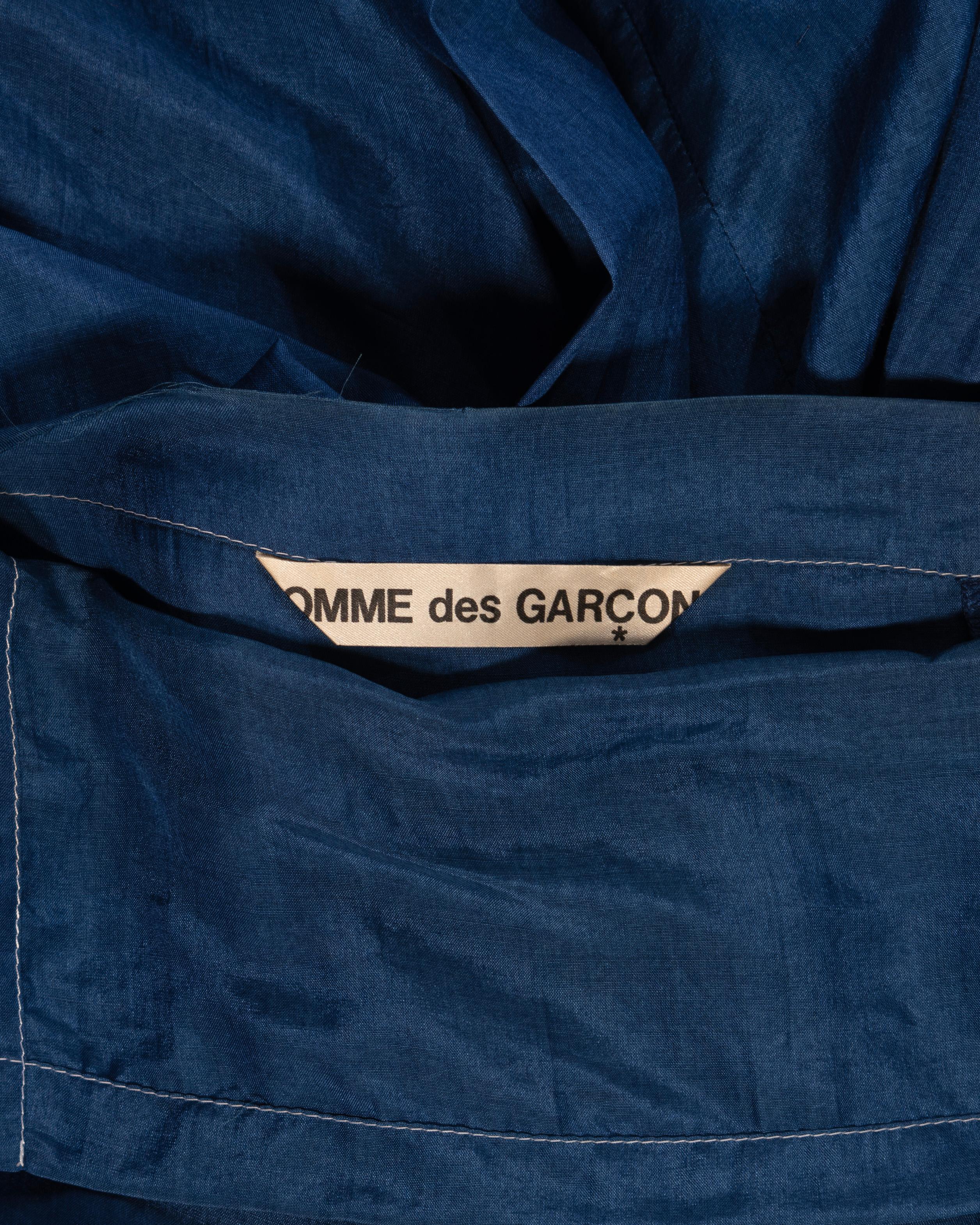 Comme des Garçons Blaues Drapiertes Kleid aus Seide und Rayon, FW 1984 9