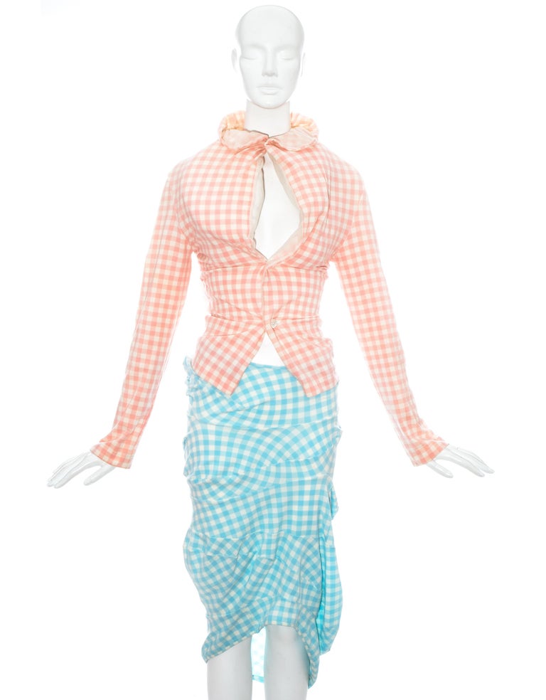 Comme des Garcons SS1997 ‘dress meets body’ black white gingham dress or skirt