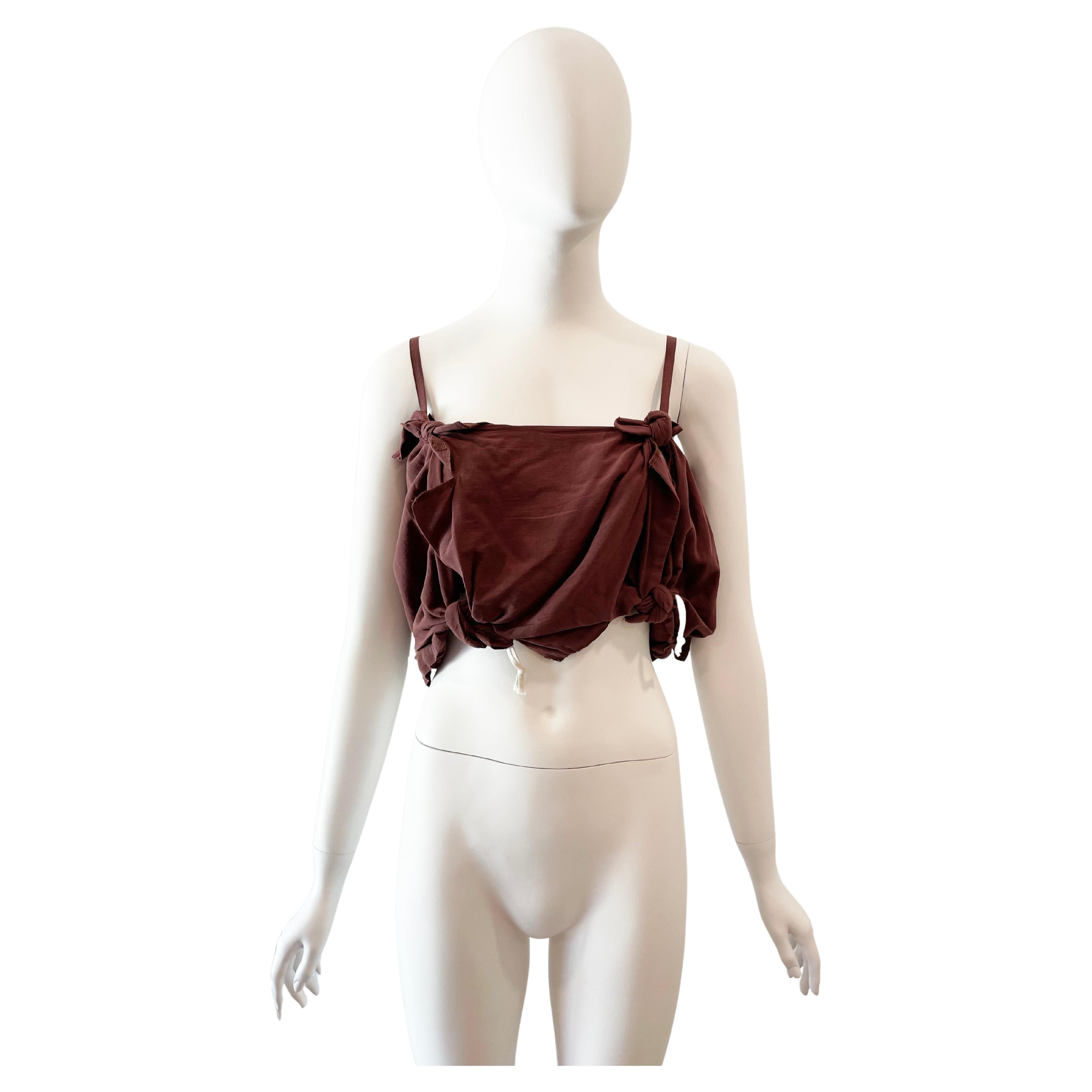Comme des Garcons brown knot cropped top. 