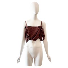 Comme des Garcons brown knot cropped top.
