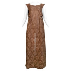 Comme Des Garcons - Vestito grembiule in pizzo marrone