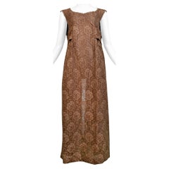 Comme Des Garcons Brown Lace Apron Dress