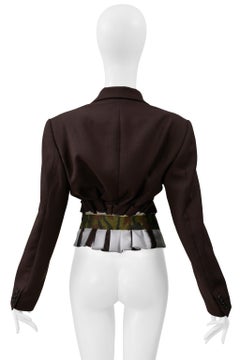 Comme Des Garcons Brown Single Breasted Jacket With Camo Trim 2001