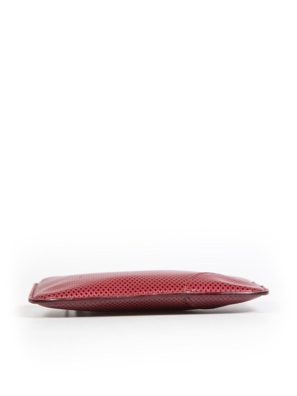 Comme Des Garcons Burgundy Embossed Leather Pouch In Good Condition In London, GB