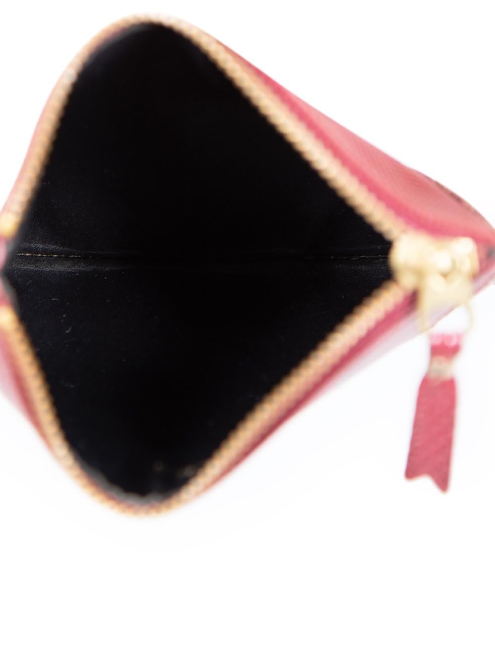 Comme Des Garcons Burgundy Embossed Leather Pouch 1