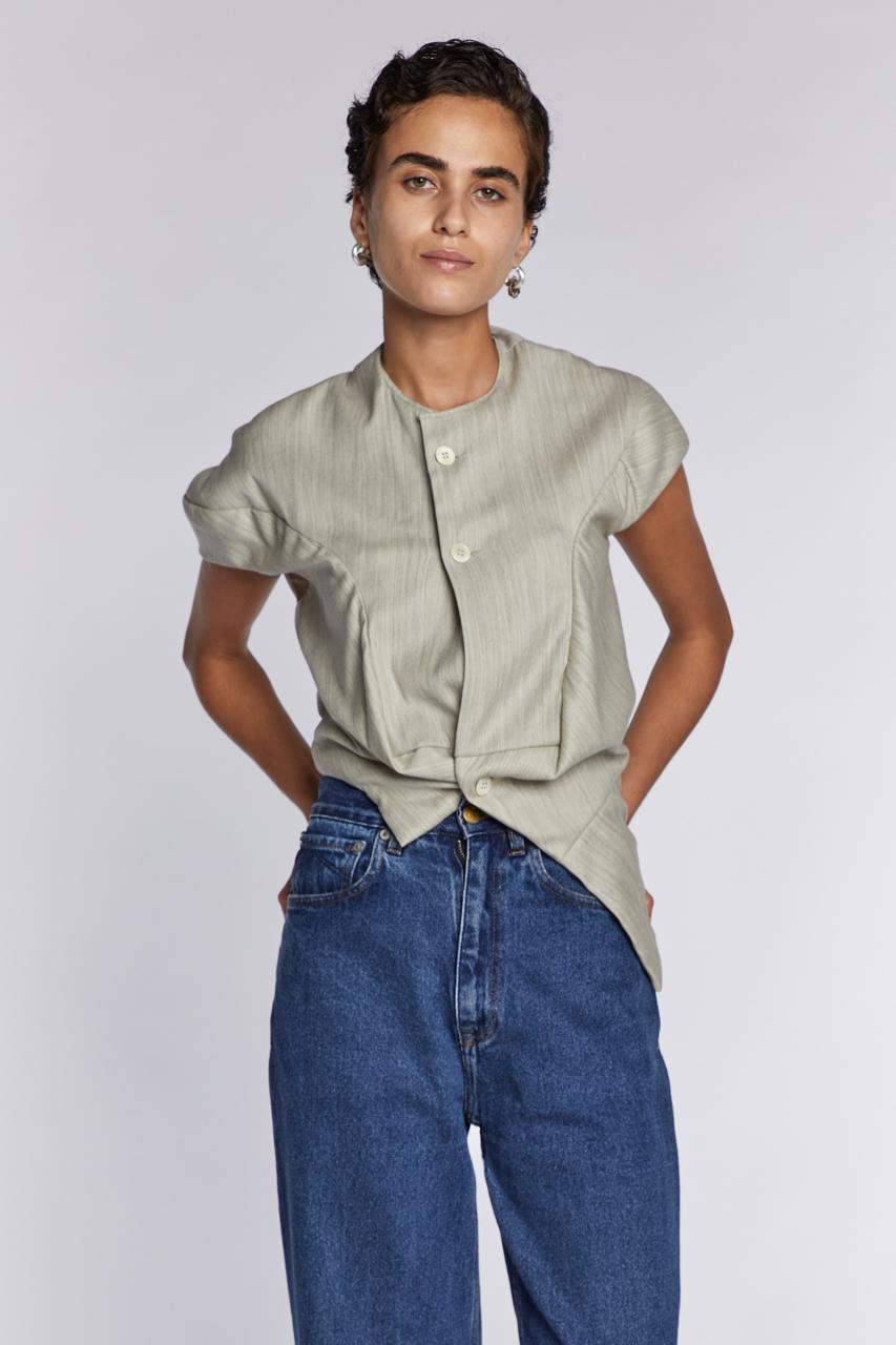 Comme des Garçons  Geknöpftes Oberteil S/S 1997 (Braun) im Angebot