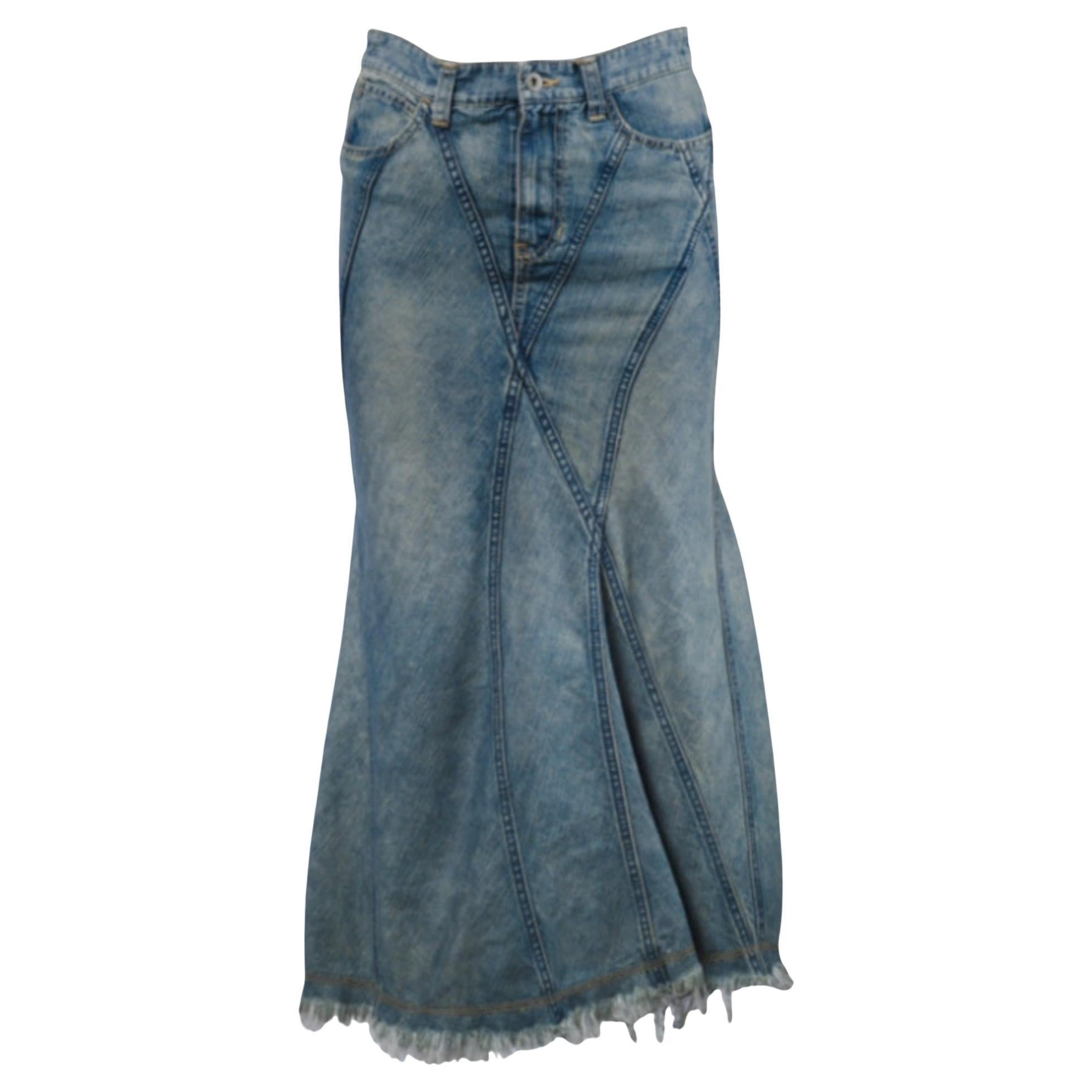 Comme des Garçons by Junya Watanabe Man Pink Paneled Mermaid Denim Skirt -'00s