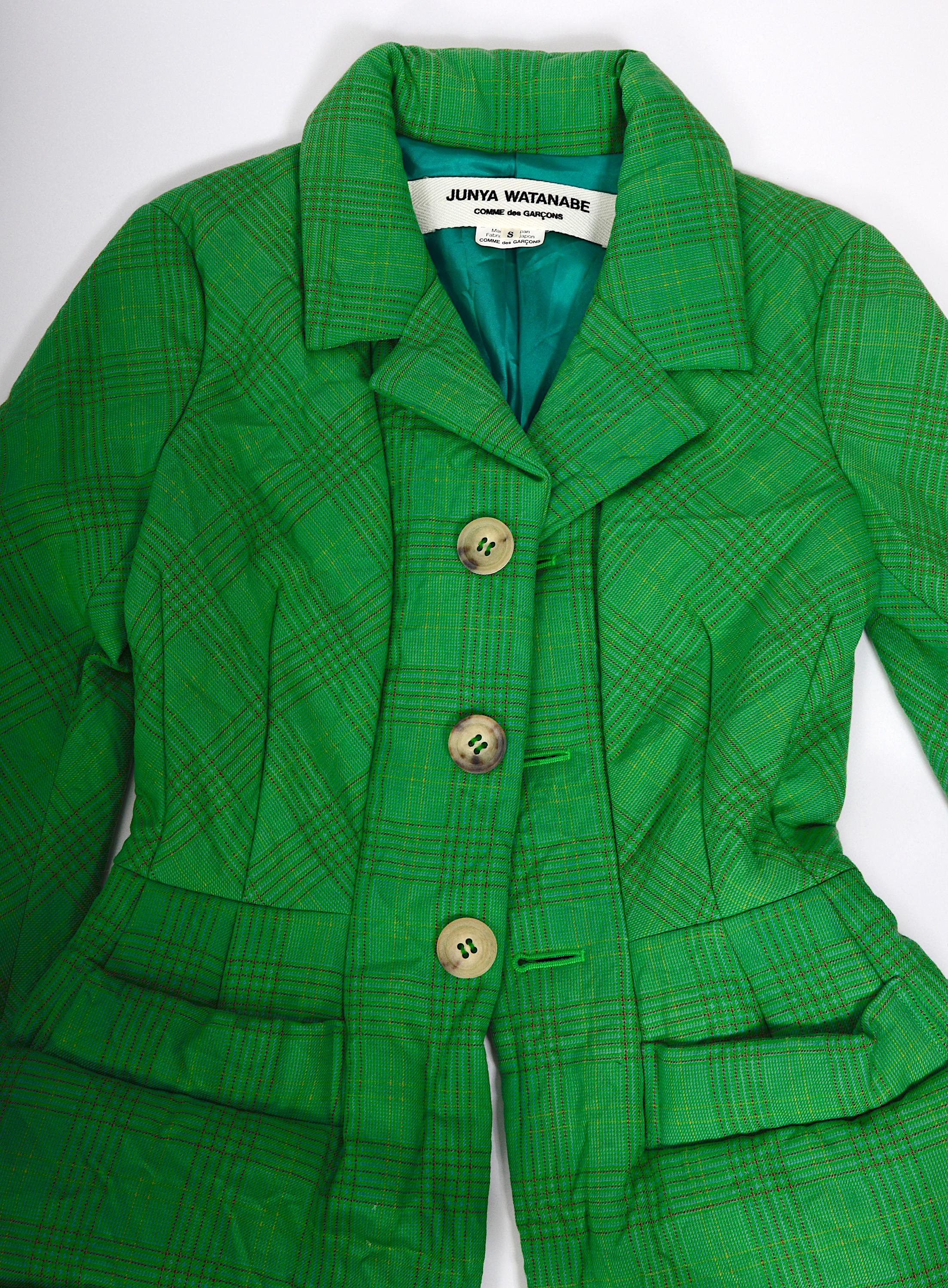 Comme des Garçons by Junya Watanabe vintage FW 2004 green padded basque jacket   For Sale 8