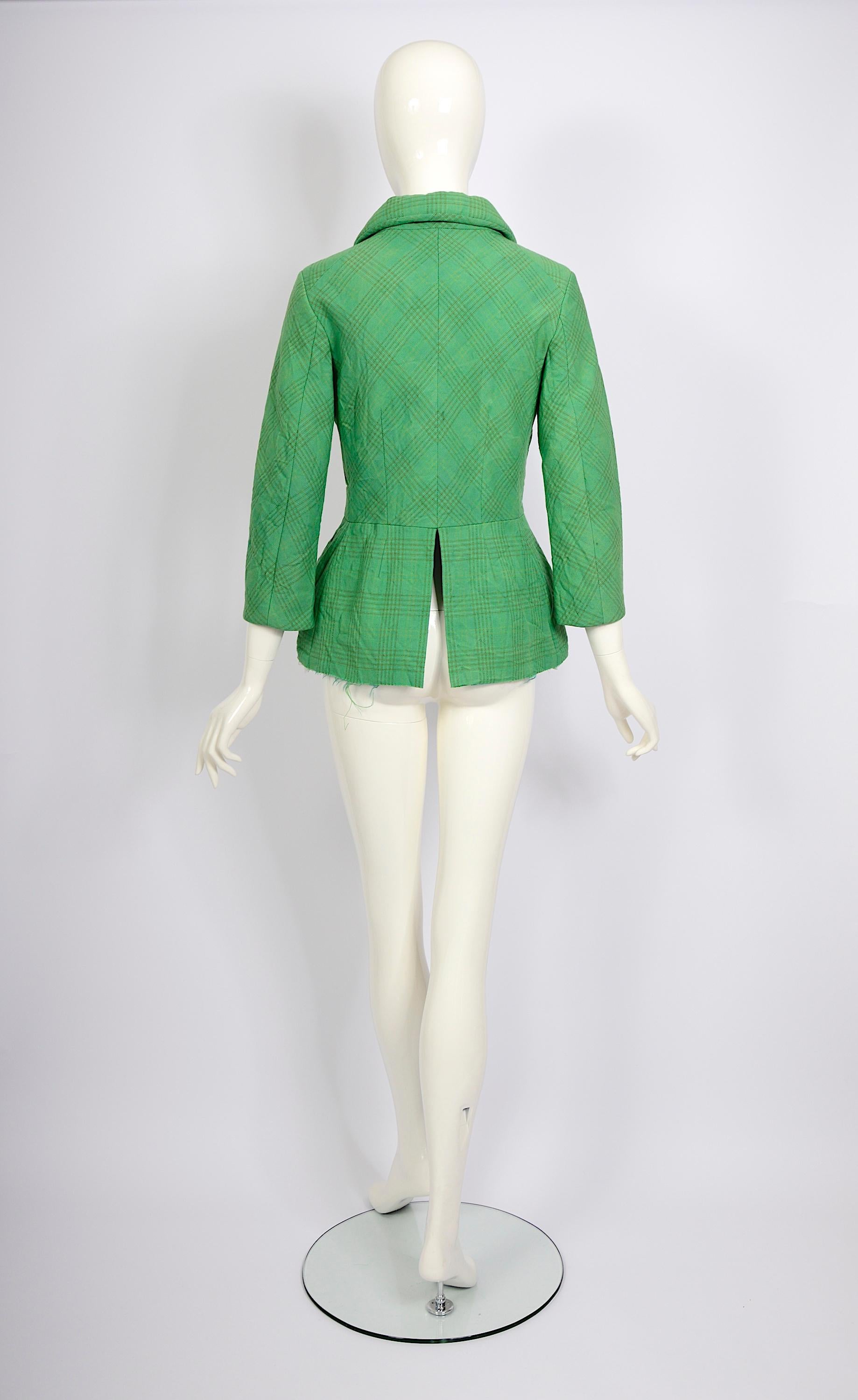 Comme des Garçons by Junya Watanabe vintage FW 2004 green padded basque jacket   For Sale 2