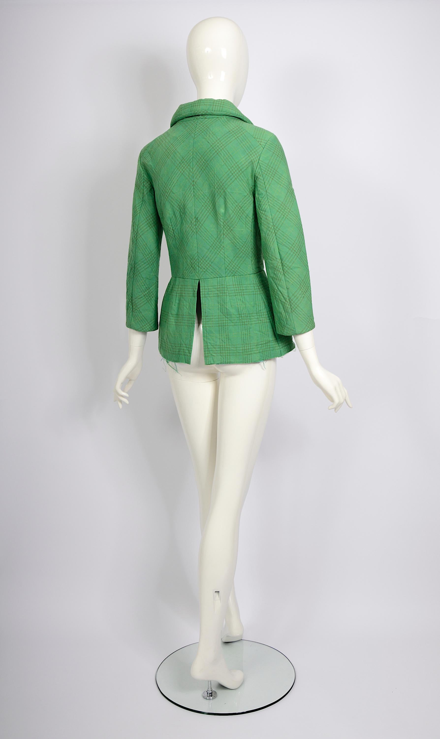 Comme des Garçons by Junya Watanabe vintage FW 2004 green padded basque jacket   For Sale 3