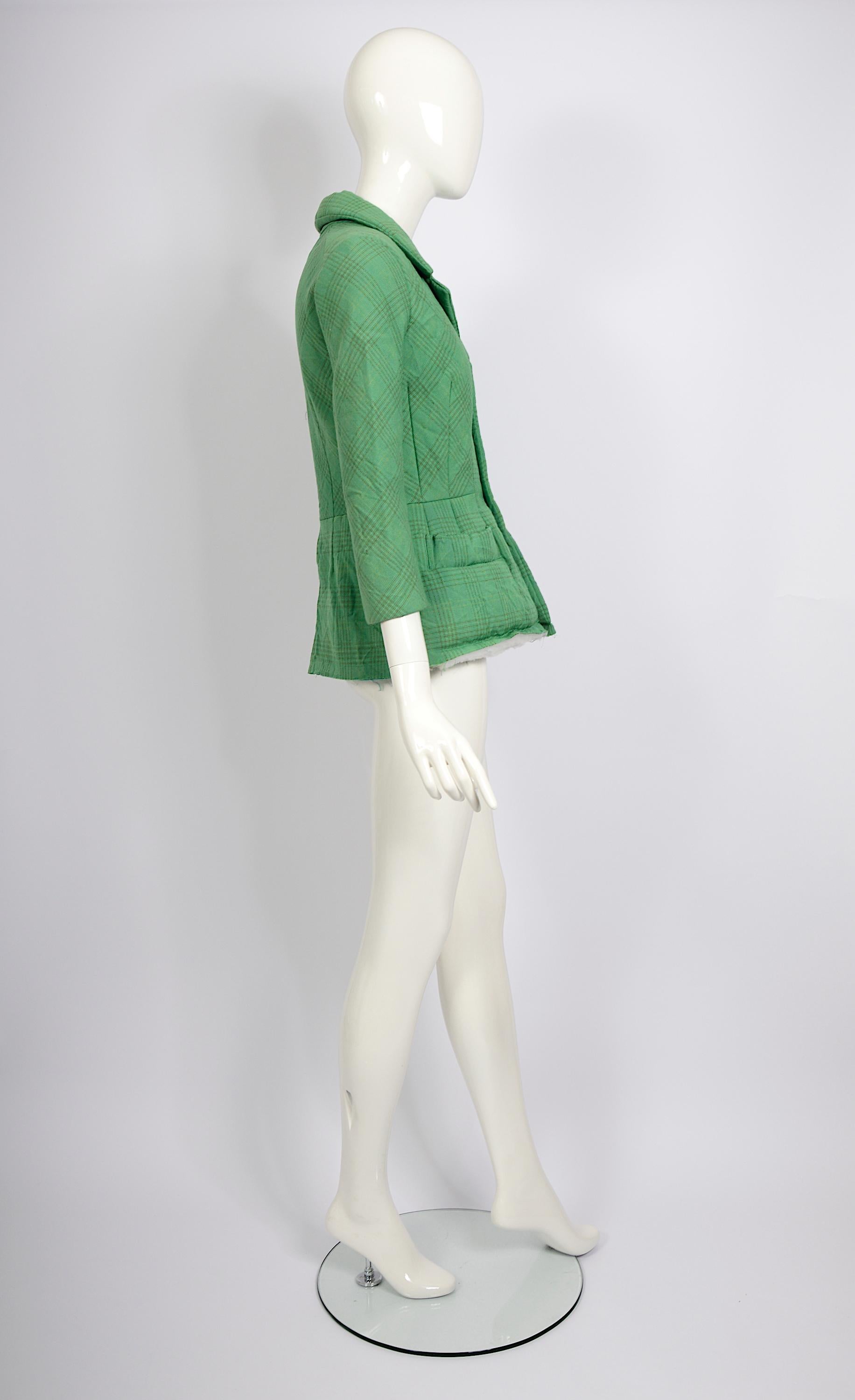 Comme des Garçons by Junya Watanabe vintage FW 2004 green padded basque jacket   For Sale 4