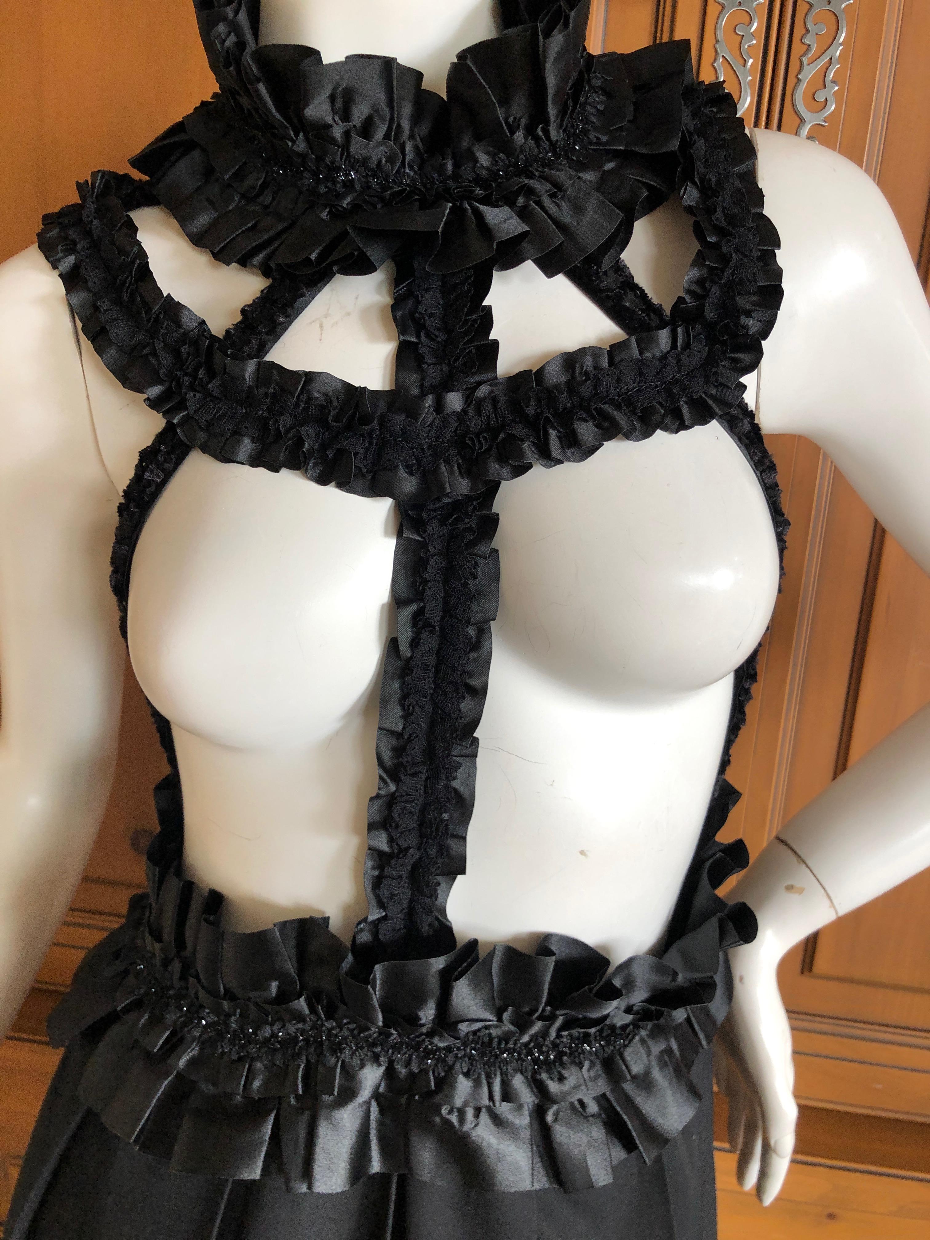 Comme des Garcons by Rei Kawakubo Ruffled Black Bondage Dress Autumn 2008 In New Condition For Sale In Cloverdale, CA
