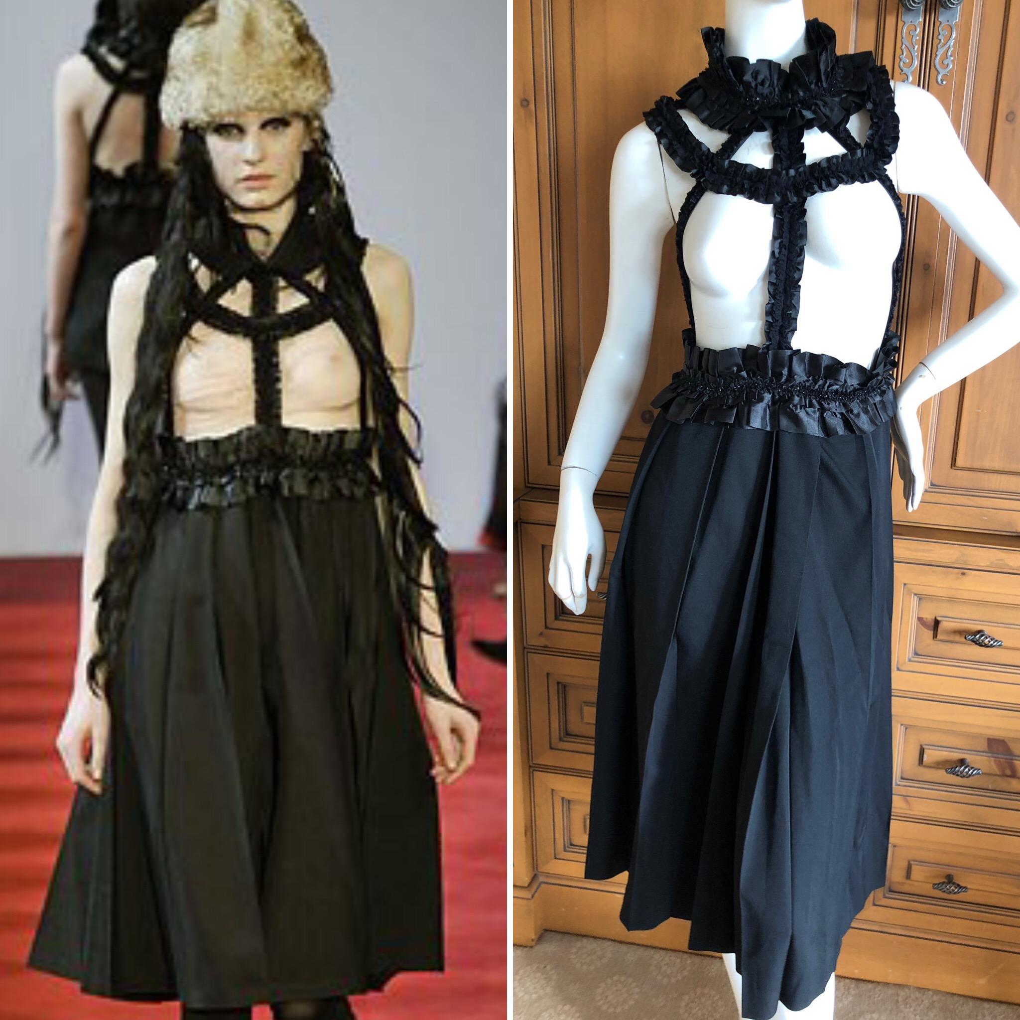 Comme des Garcons by Rei Kawakubo Ruffled Black Bondage Dress Autumn 2008 For Sale 2
