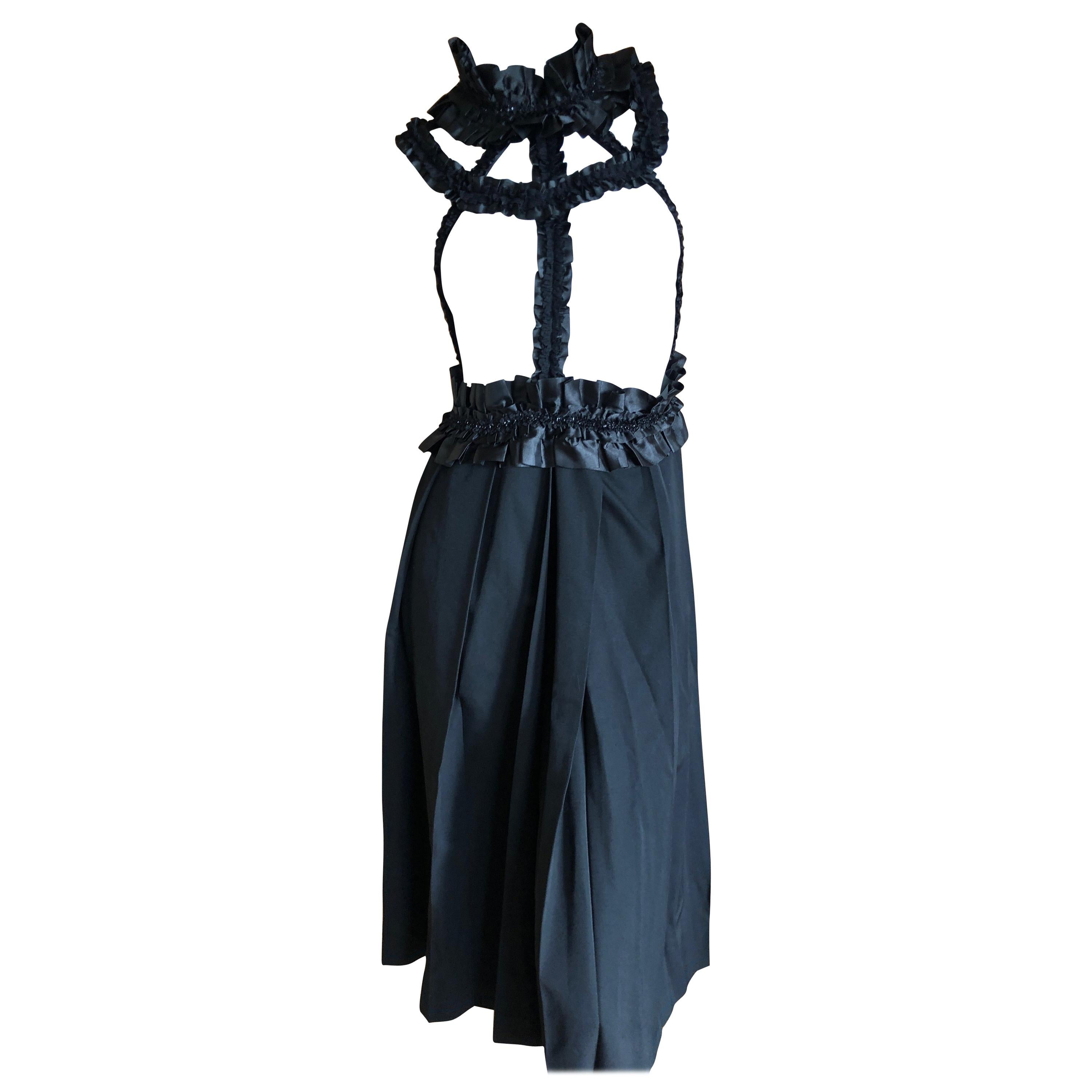 Comme des Garcons by Rei Kawakubo Ruffled Black Bondage Dress Autumn 2008 For Sale