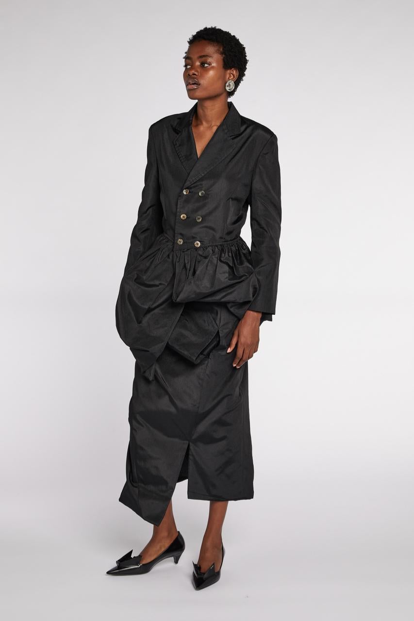 Black Comme des Garçons by Rei Kawakubo Skirt Suit A/W 1986 For Sale