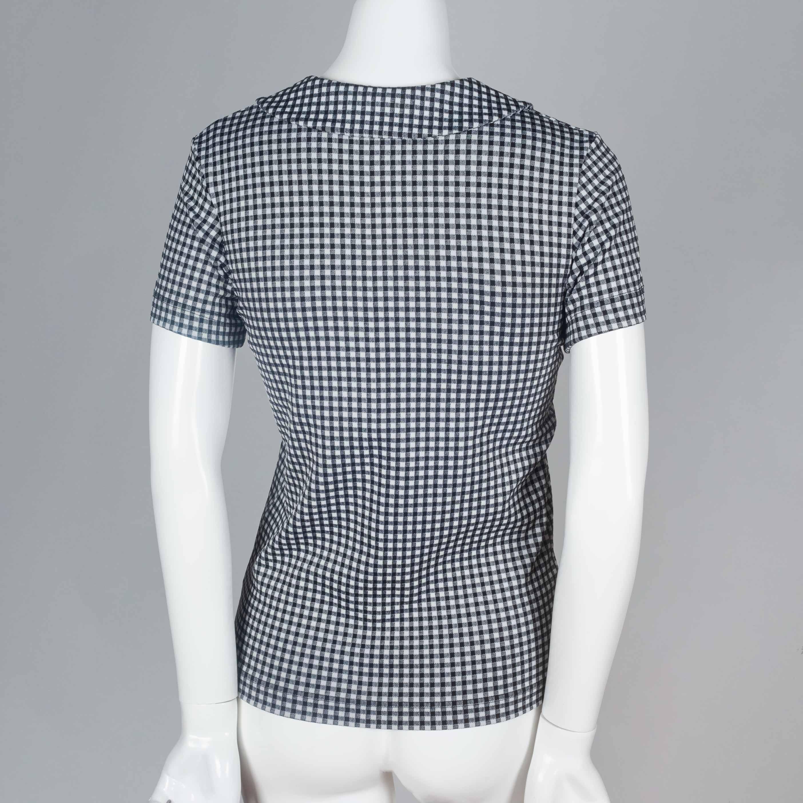  Comme des Garçons Checkered T-Shirt with Collar, 1996 In Good Condition In Chicago, IL