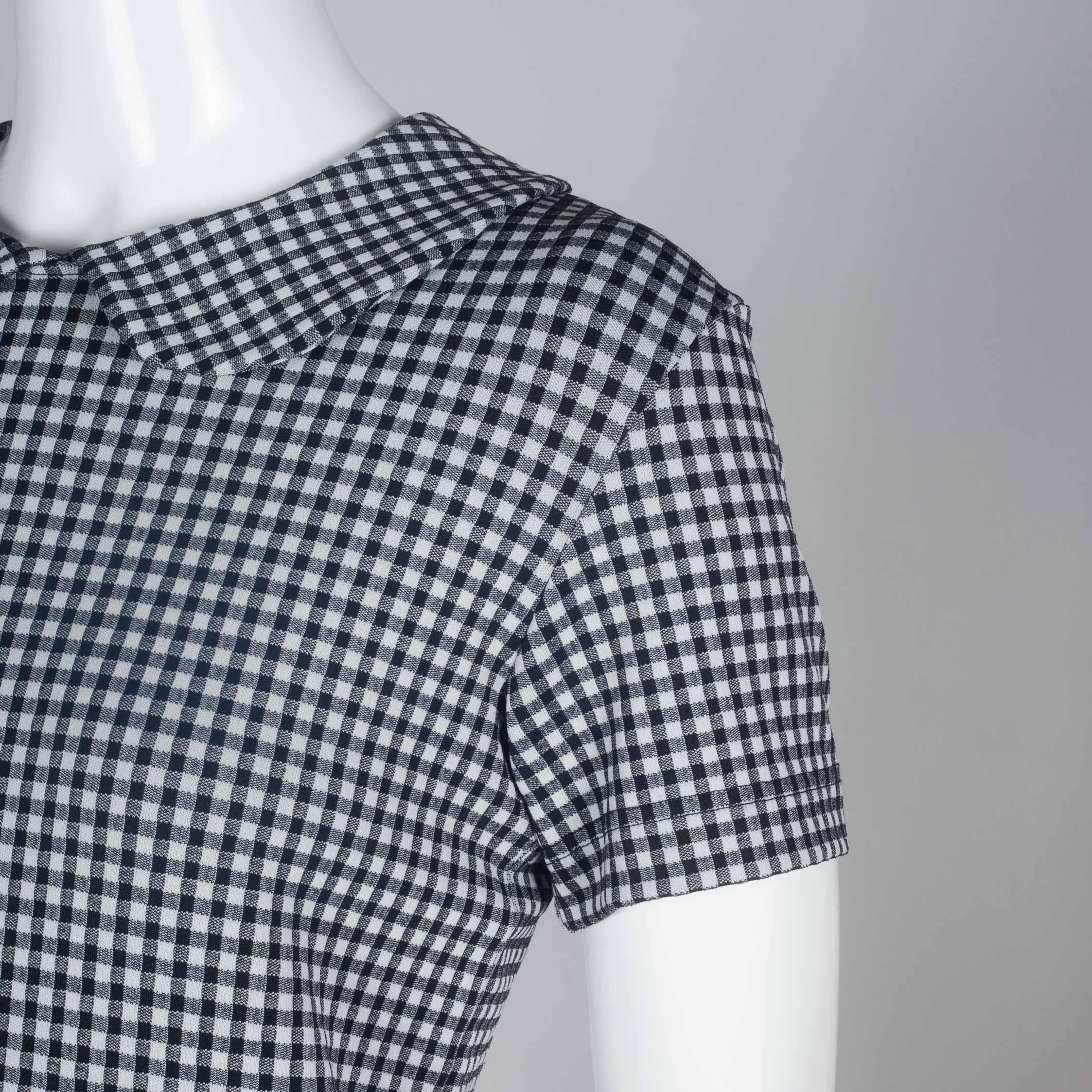 Women's or Men's  Comme des Garçons Checkered T-Shirt with Collar, 1996