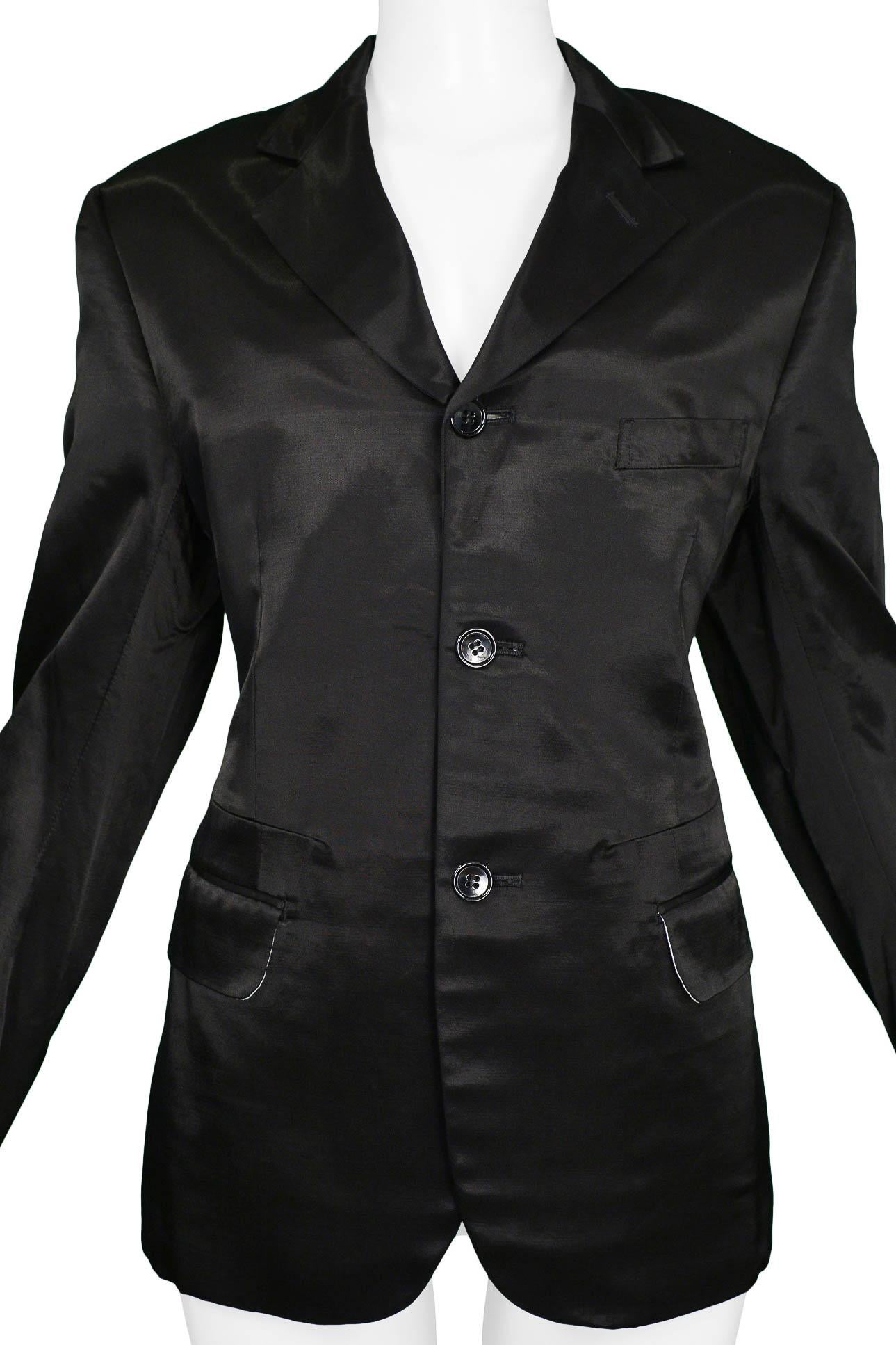 Women's Comme Des Garcons Classic Black Satin Blazer For Sale