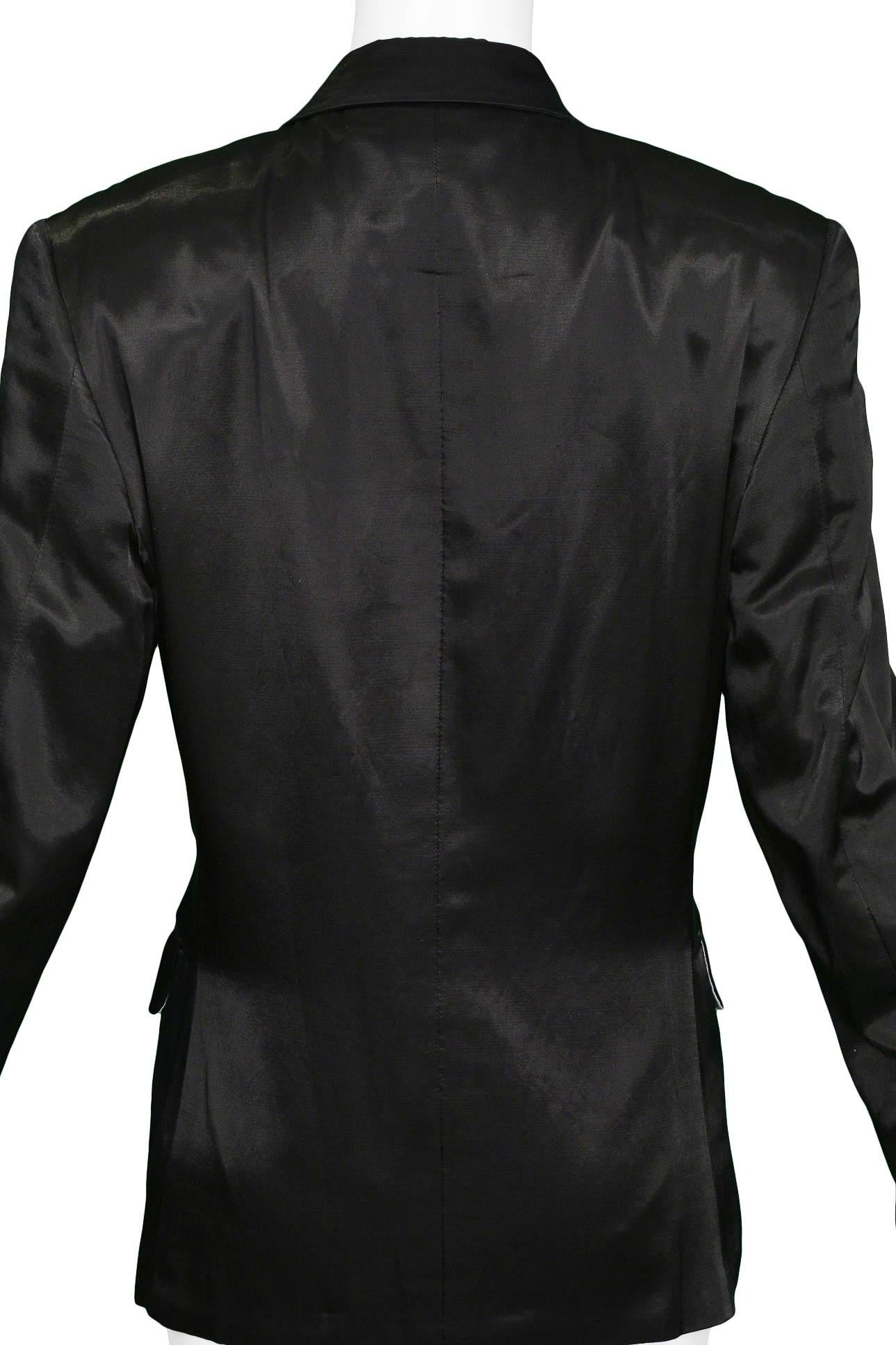 Donna Blazer classico in raso nero di Comme Des Garcons in vendita