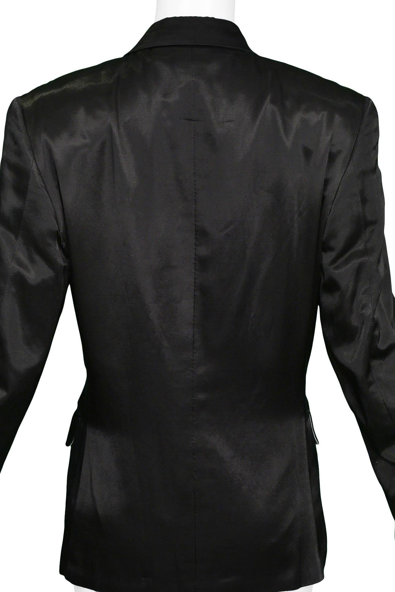 Comme Des Garcons Classic Black Satin Blazer For Sale 1