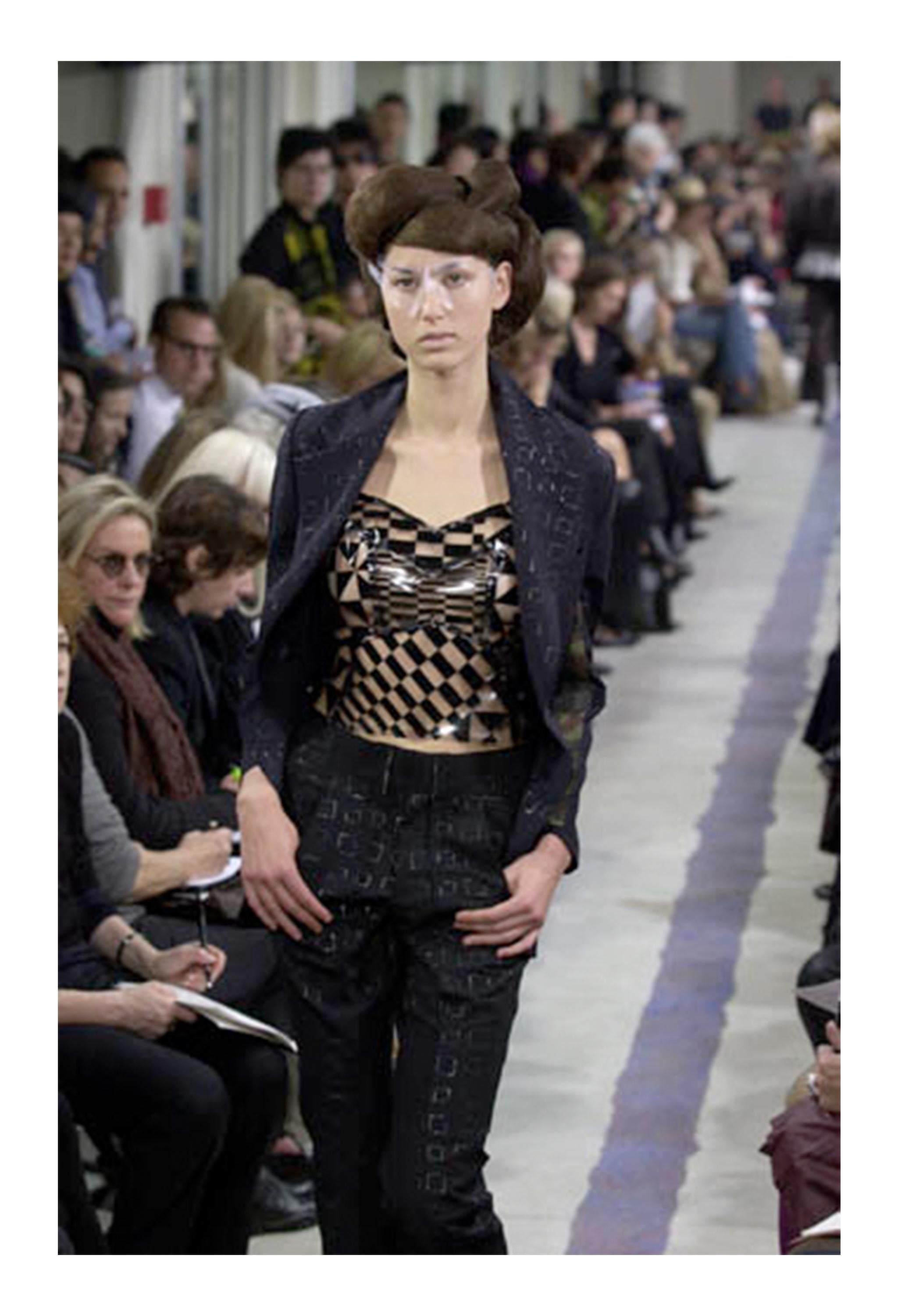 Comme des Garçons - Top corseté en vinyle transparent et damier noir 2001 en vente 1