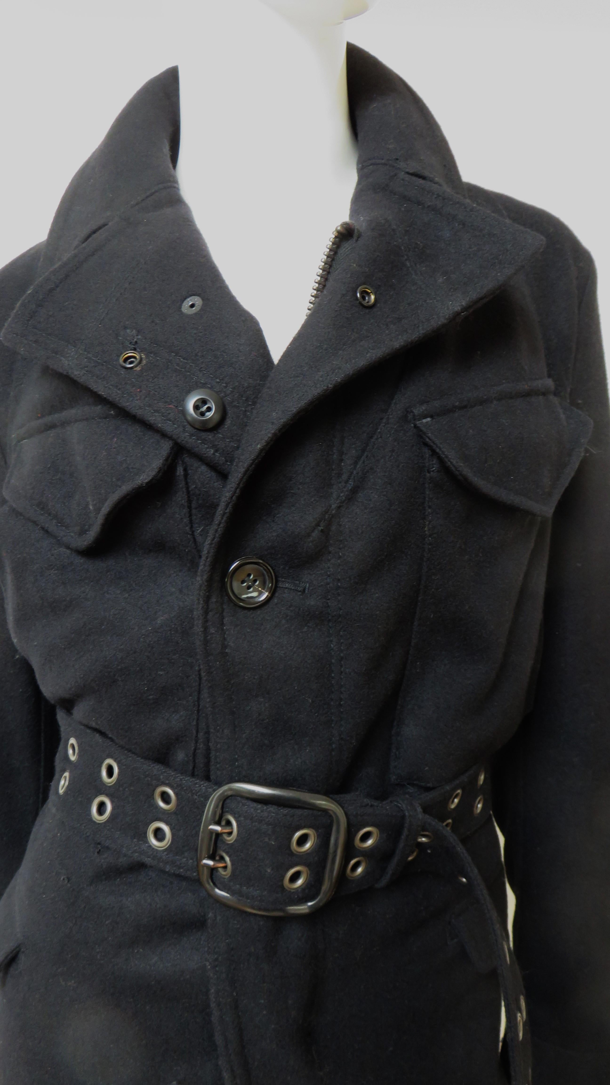 Women's Comme des Garcons Coat with Belt AD 2006 For Sale