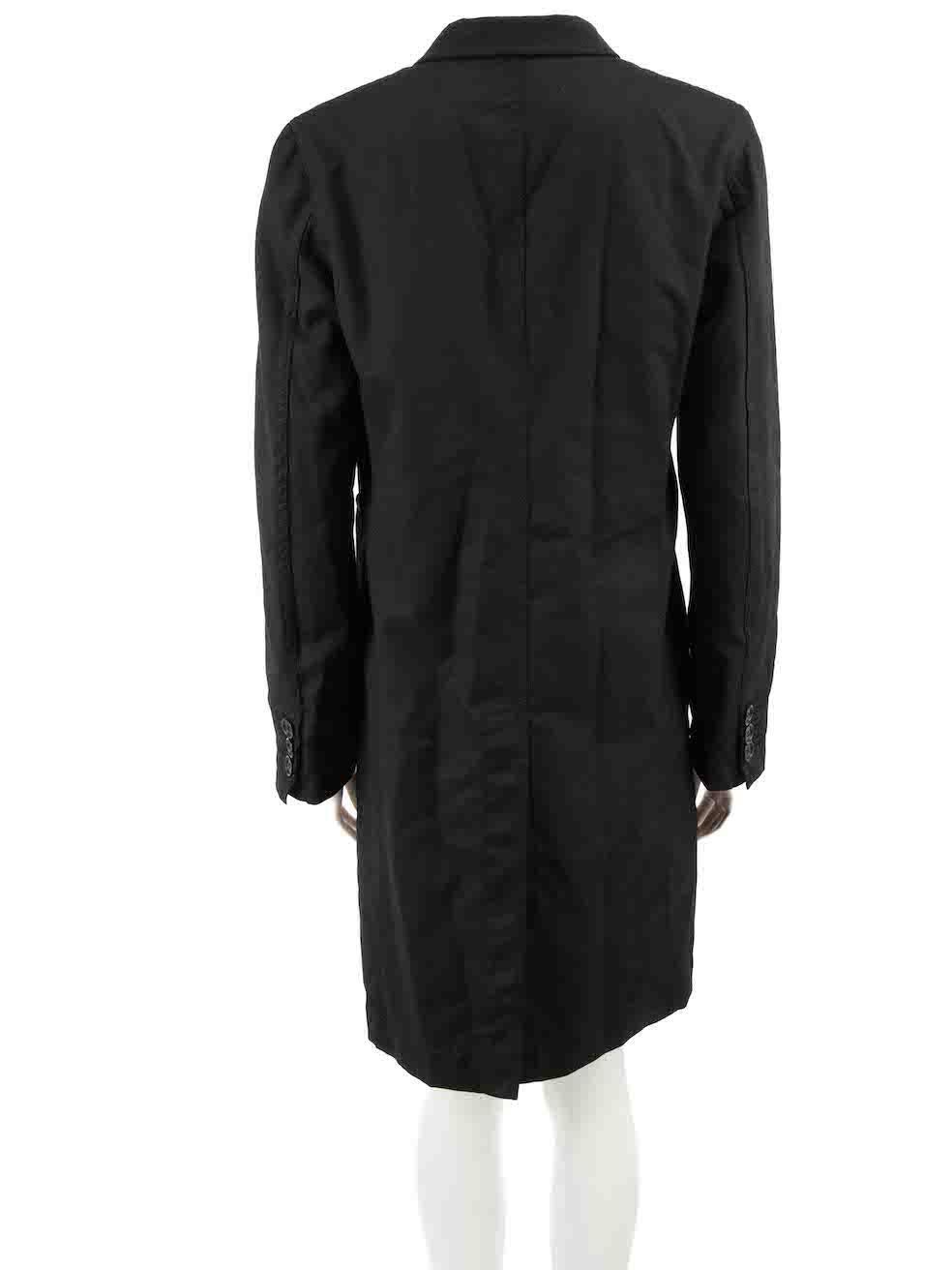 Comme Des Garcons Comme Des Garcons BLACK Black Wool Mid Length Coat Size L In Good Condition For Sale In London, GB