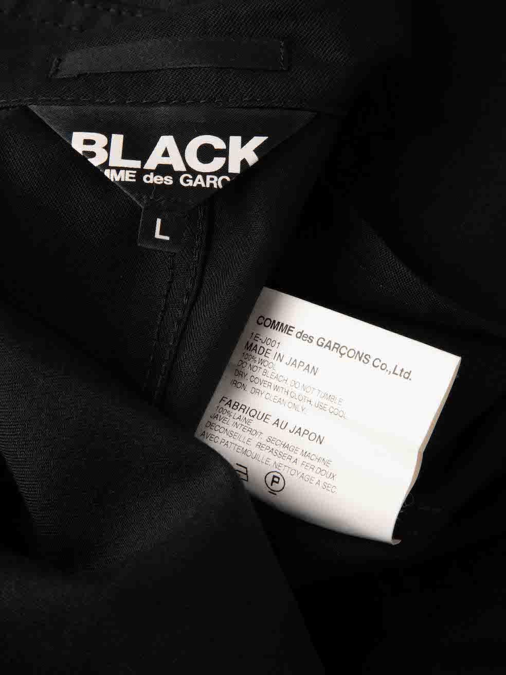 Comme Des Garcons Comme Des Garcons BLACK Schwarzer Wollmantel mittlerer Länge Größe L Damen im Angebot