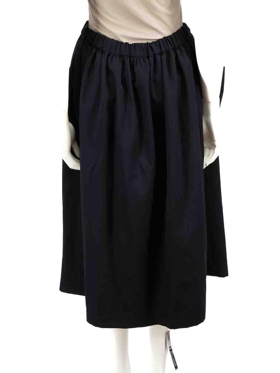 Comme Des Garcons Comme Des Garcons Girl Navy Wool Midi Full Skirt Size M In Good Condition In London, GB