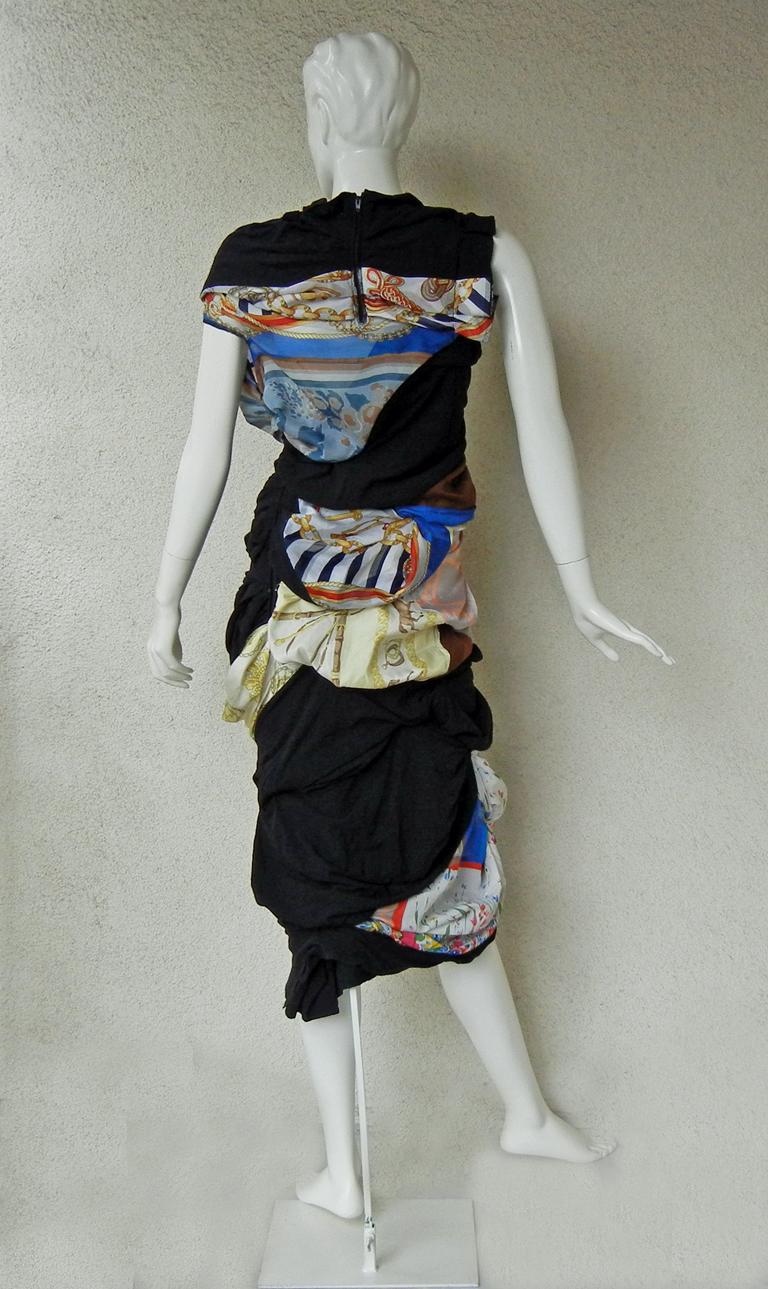 Comme des Garcons Coveted 2011 Hybrid Vintage Scarf Dress In Excellent Condition For Sale In Los Angeles, CA