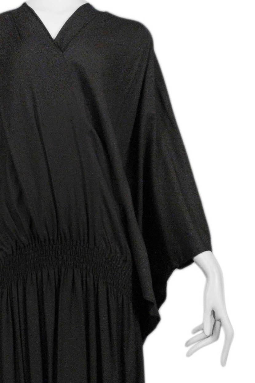 Black Comme Des Garcons Dark Brown Kimono Sleeve Dress With Elastic 1982 For Sale