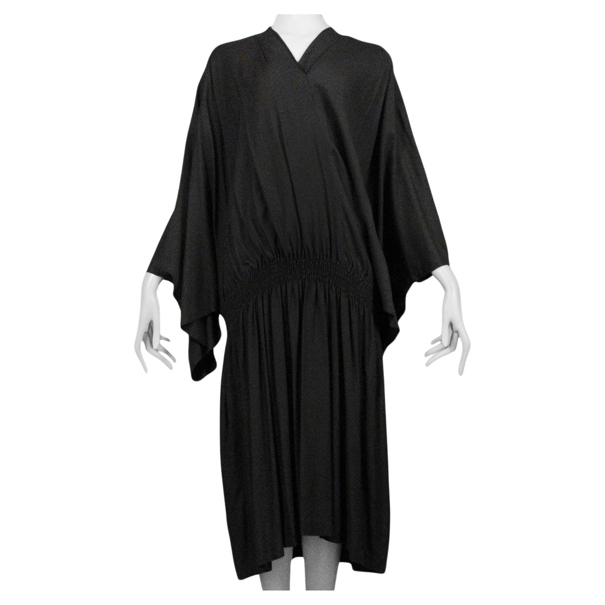 Comme Des Garcons Dark Brown Kimono Sleeve Dress With Elastic 1982 For Sale