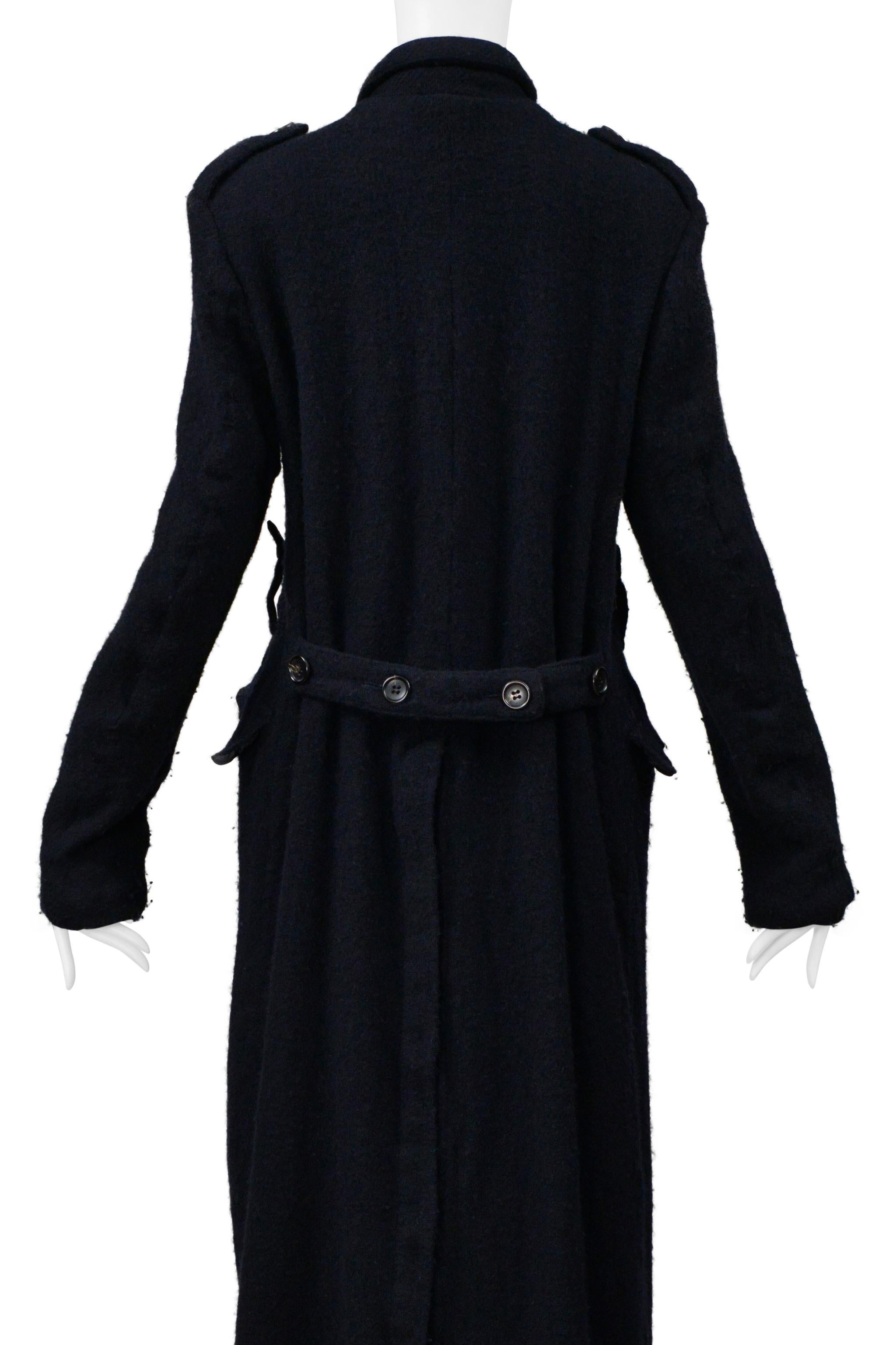Comme Des Garcons Cappotto doppiopetto in lana blu scuro 1999-2000 in vendita 5