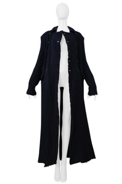 Comme Des Garcons Dark Navy Double-Breasted Wool Coat 1999-2000