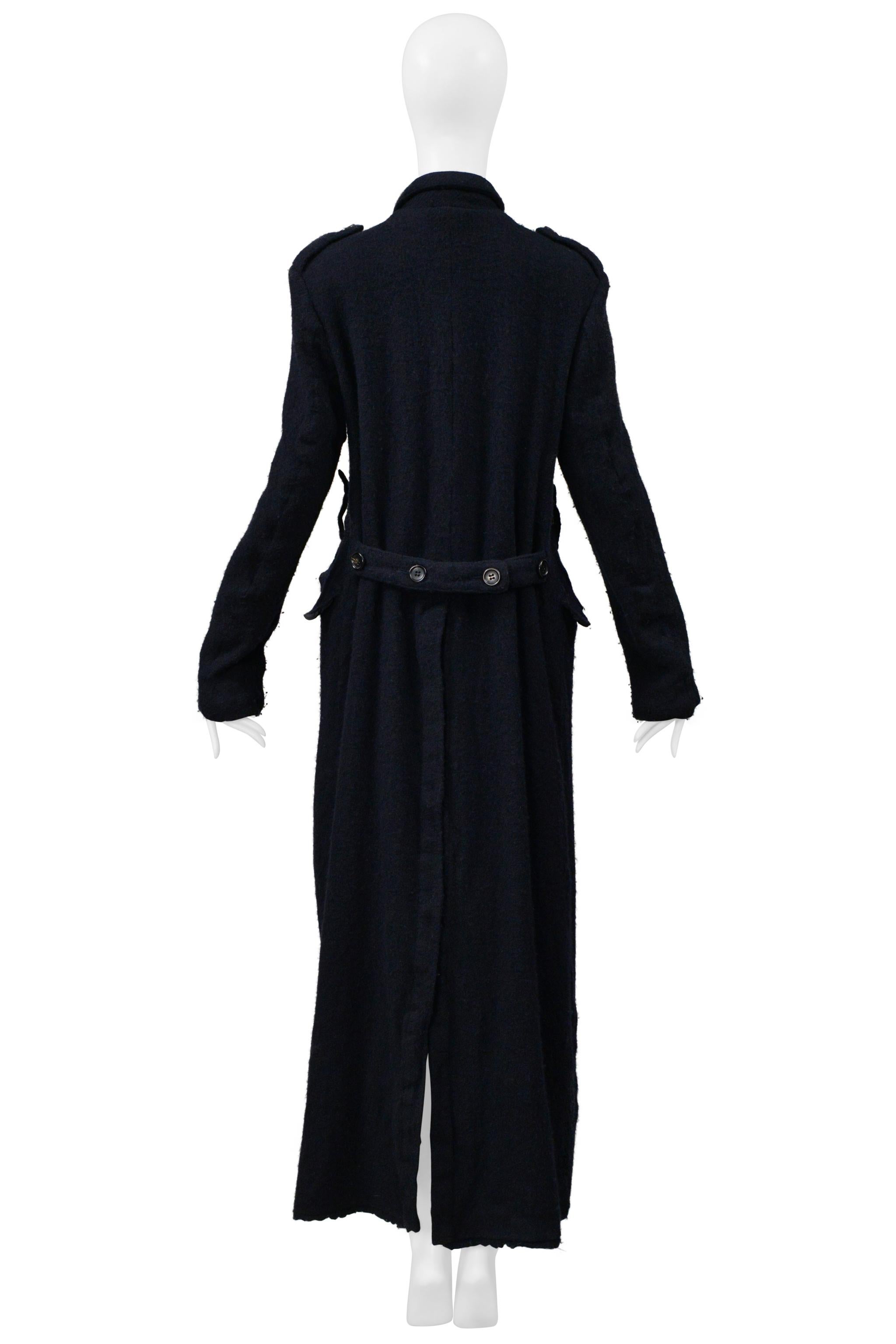 Donna Comme Des Garcons Cappotto doppiopetto in lana blu scuro 1999-2000 in vendita