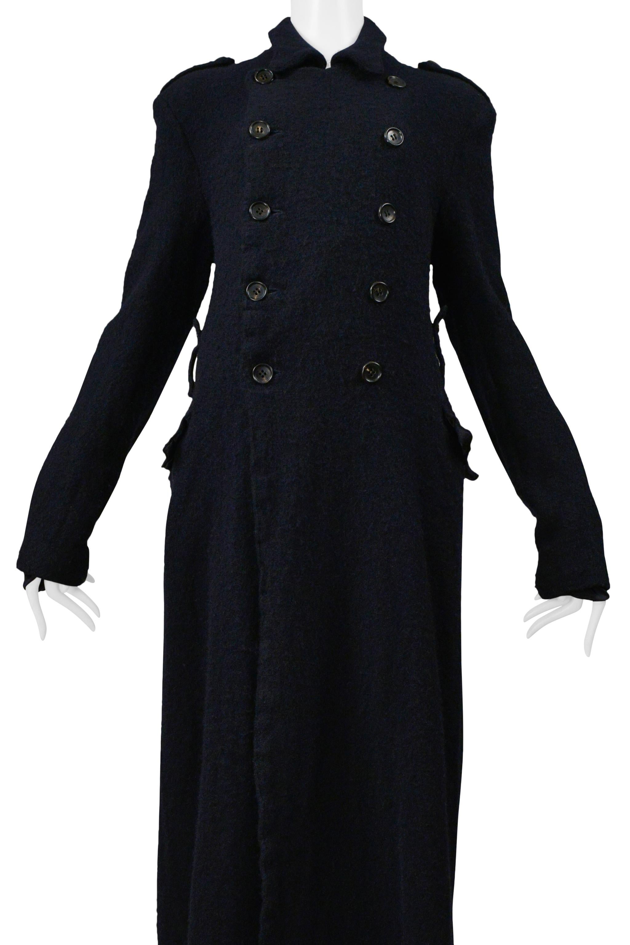 Comme Des Garcons Cappotto doppiopetto in lana blu scuro 1999-2000 in vendita 1