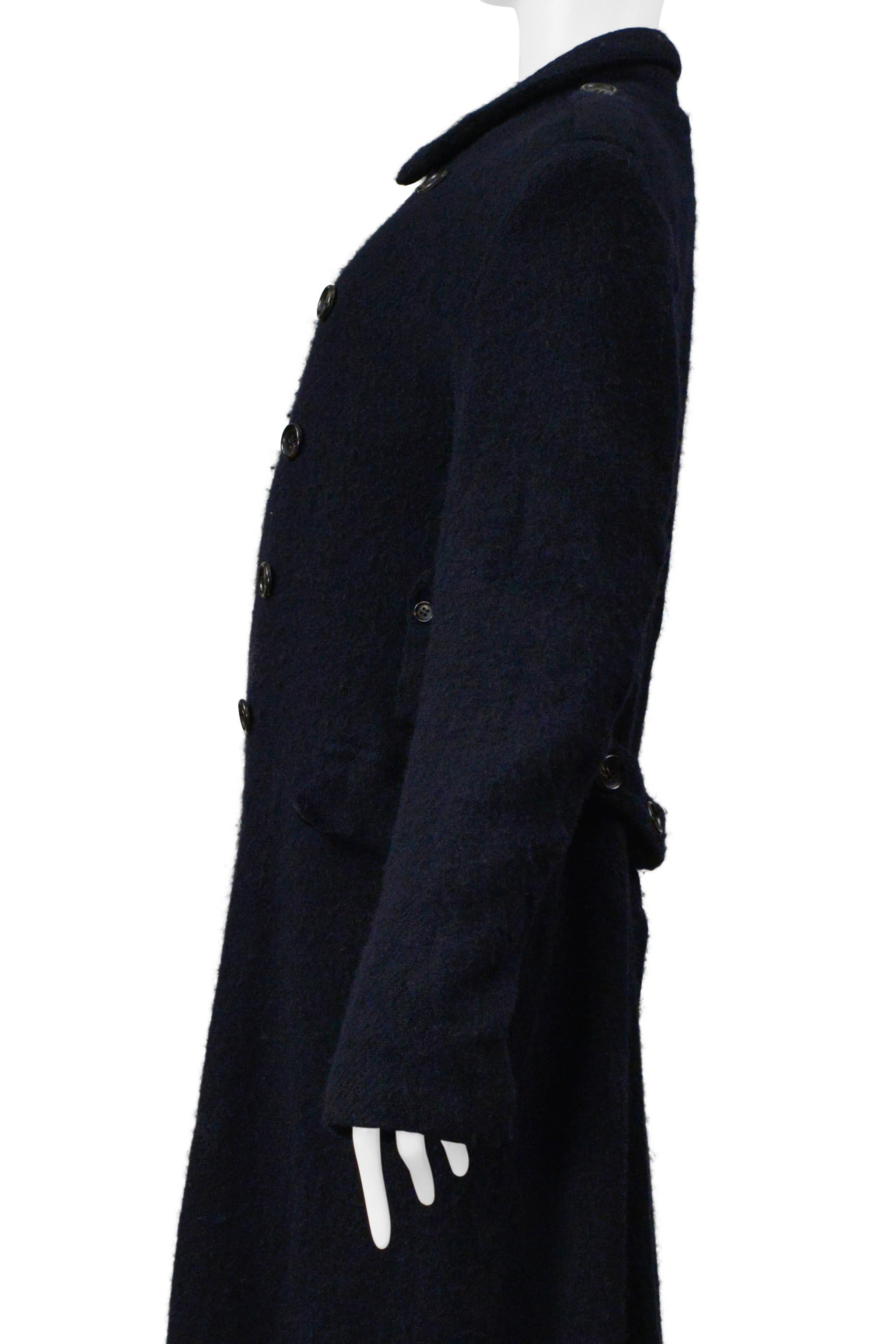 Comme Des Garcons Cappotto doppiopetto in lana blu scuro 1999-2000 in vendita 3