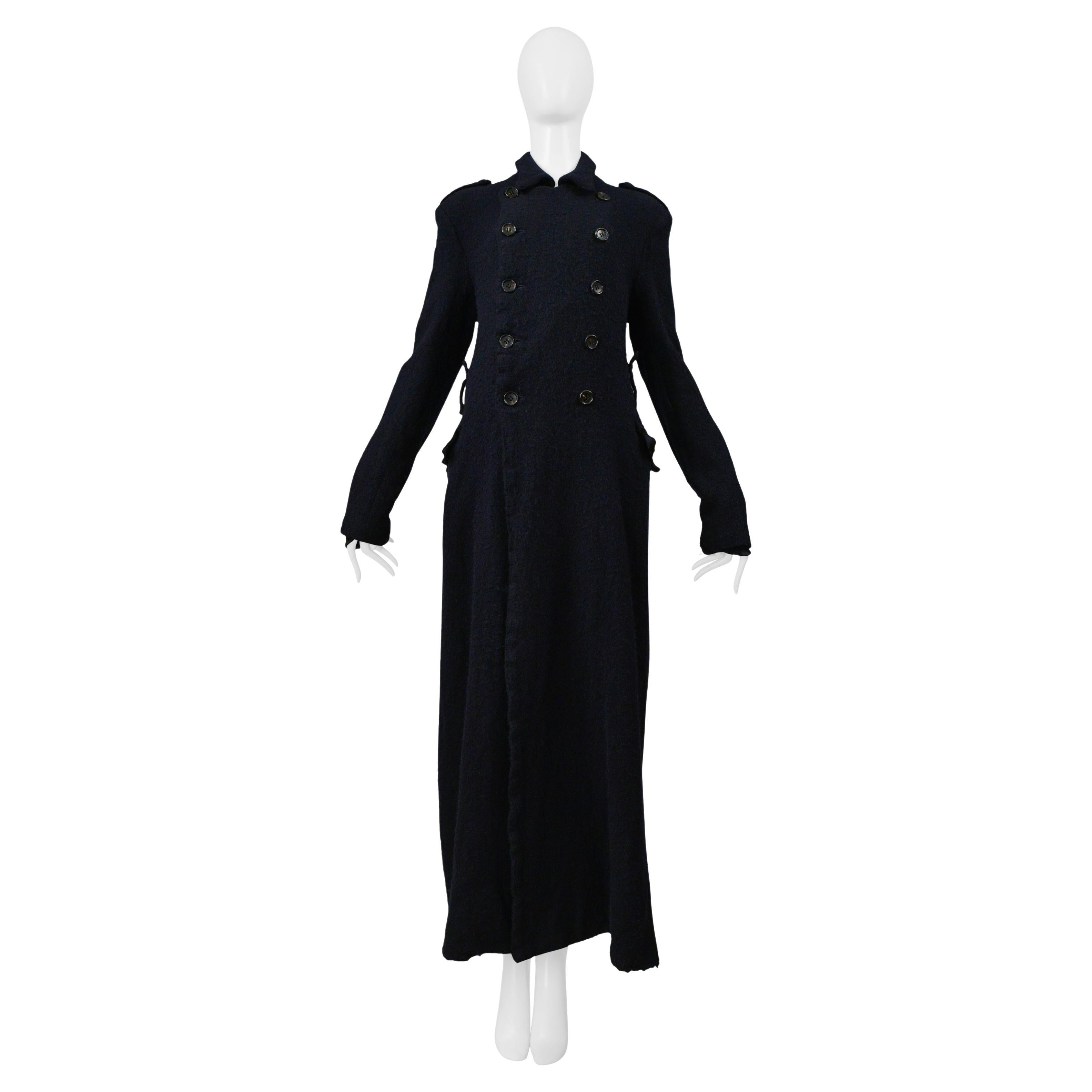 Comme Des Garcons Cappotto doppiopetto in lana blu scuro 1999-2000