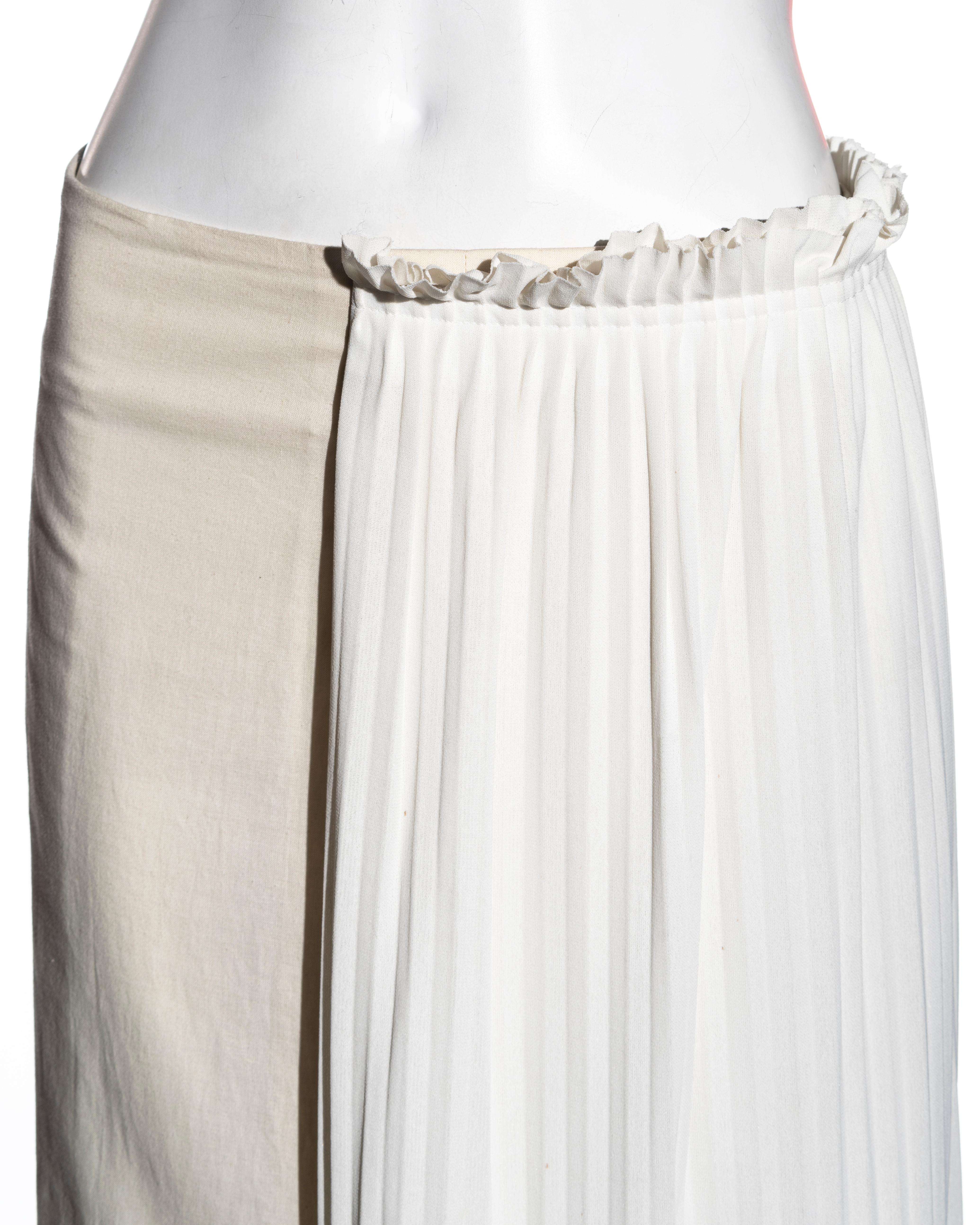 cream pleated skirts