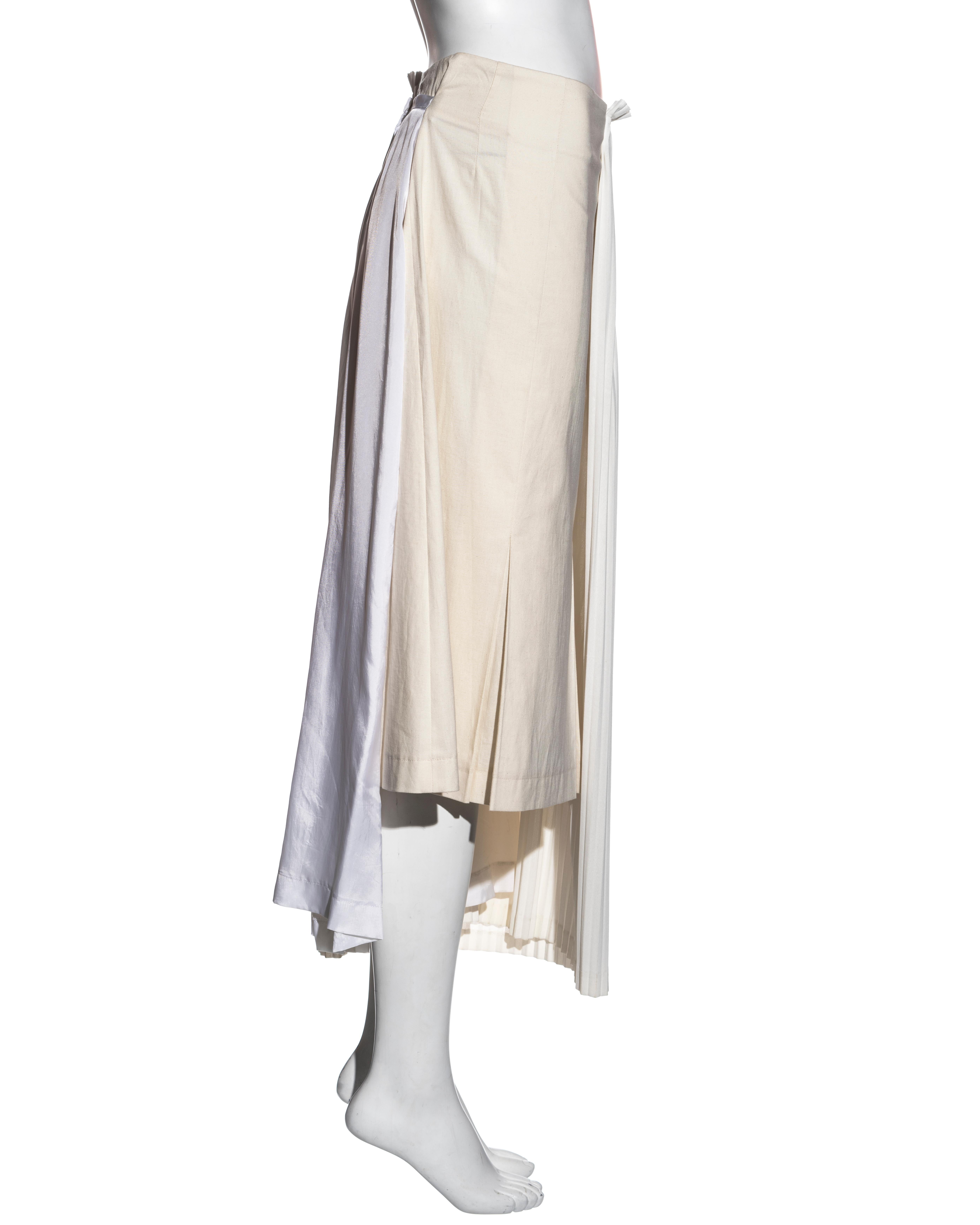 Gray Comme des Garçons deconstructed cream accordion pleated skirt, ss 2002 For Sale