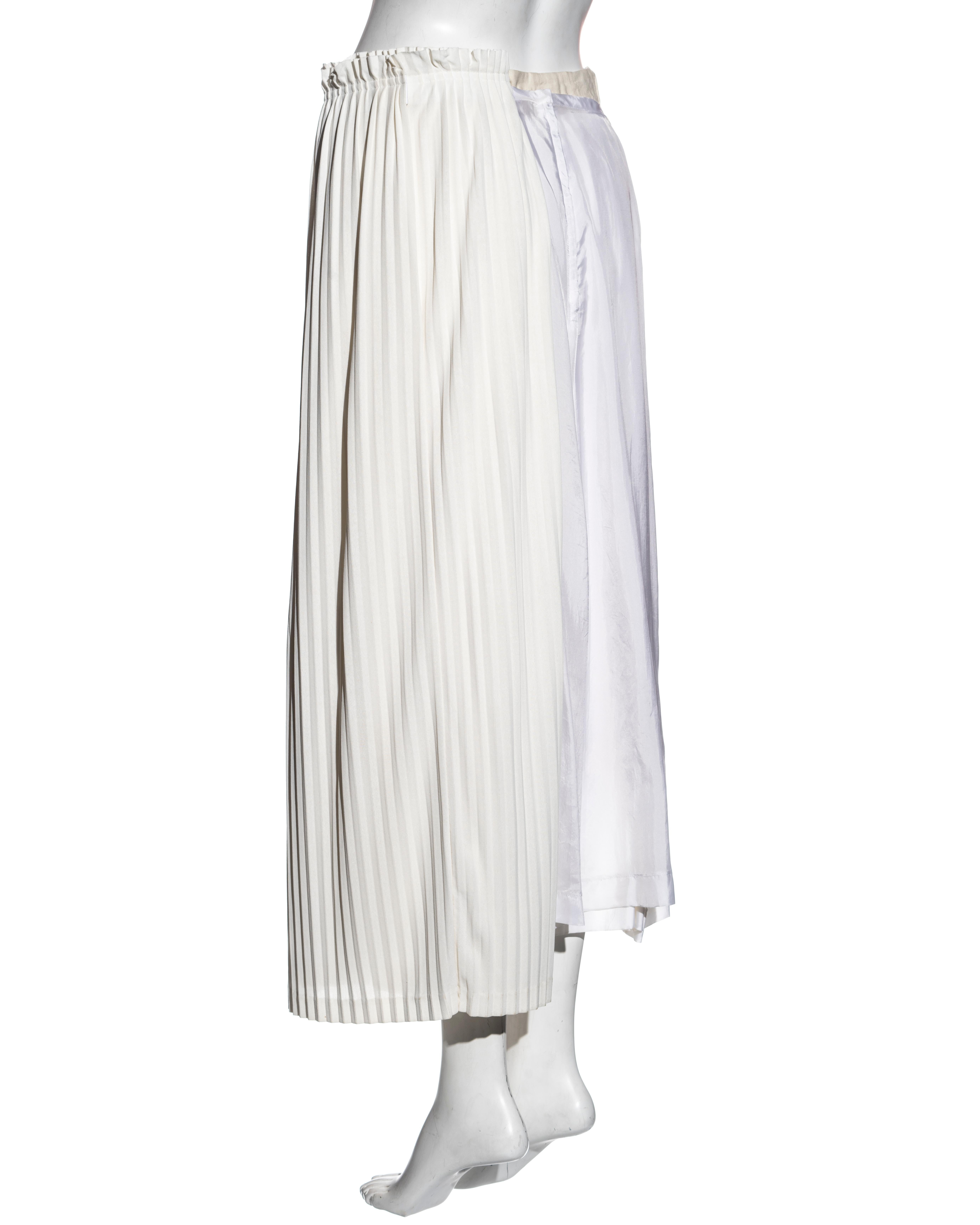 Comme des Garçons deconstructed cream accordion pleated skirt, ss 2002 In Excellent Condition For Sale In London, GB