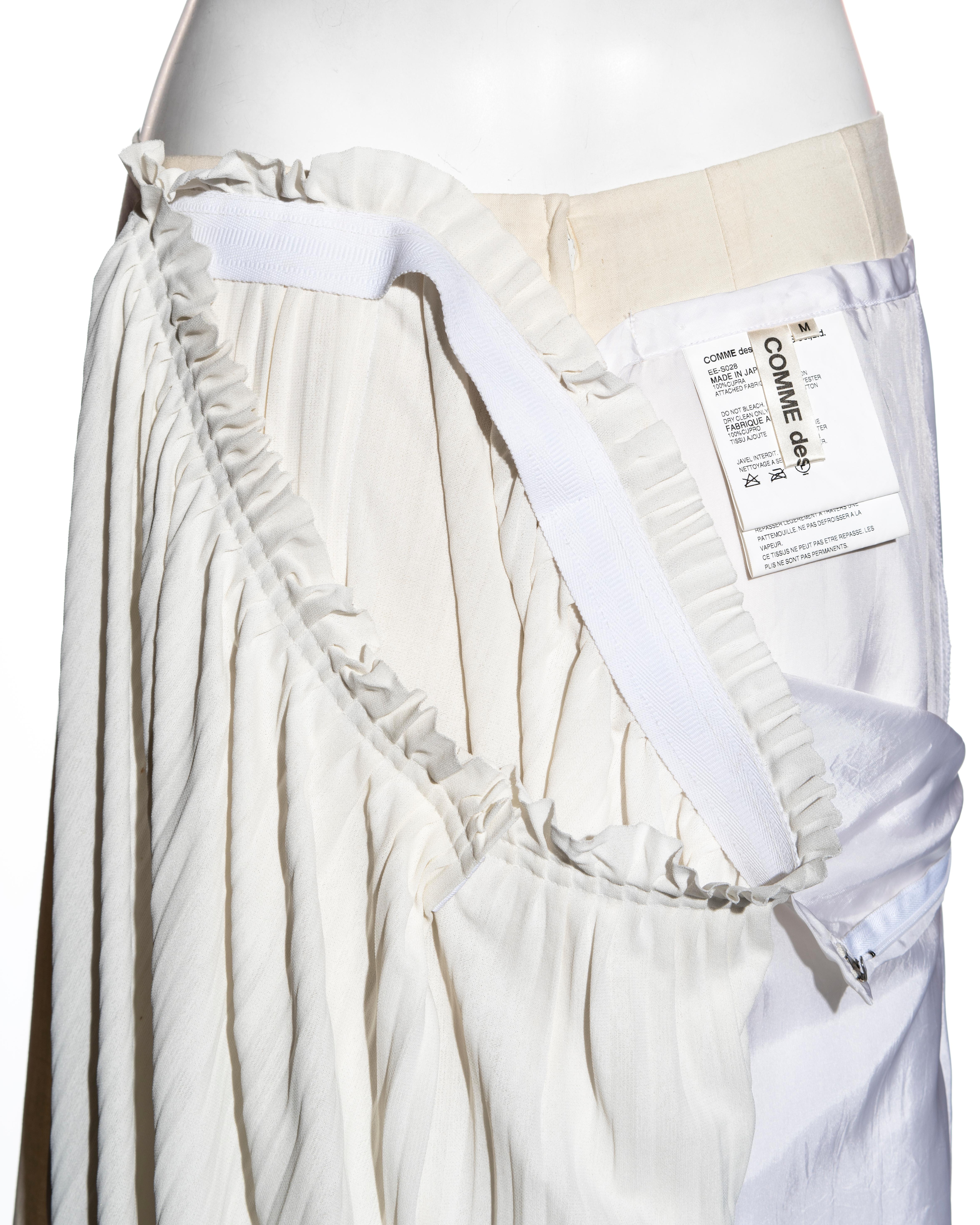 Women's Comme des Garçons deconstructed cream accordion pleated skirt, ss 2002 For Sale