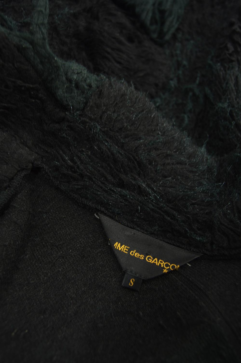 Comme Des Garcons Deconstructed Patchwork Shaggy Black Faux Fur Coat A/W 2002 For Sale 7