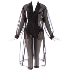 Comme des Garcons deep mauve organza oversized smock dress, ca. 1995