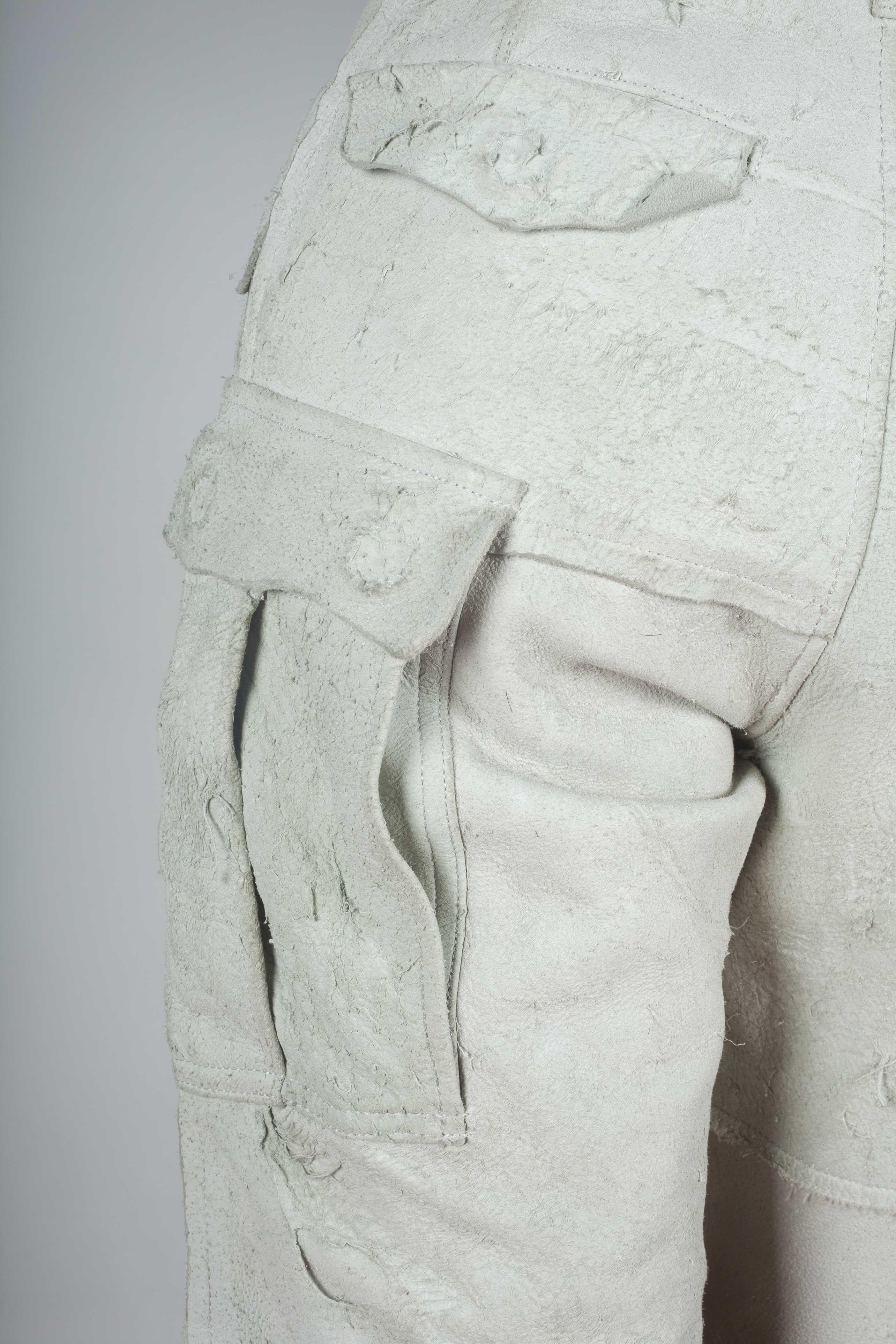 Comme des Garçons Distressed Leather Pants Off-White, 2002 5