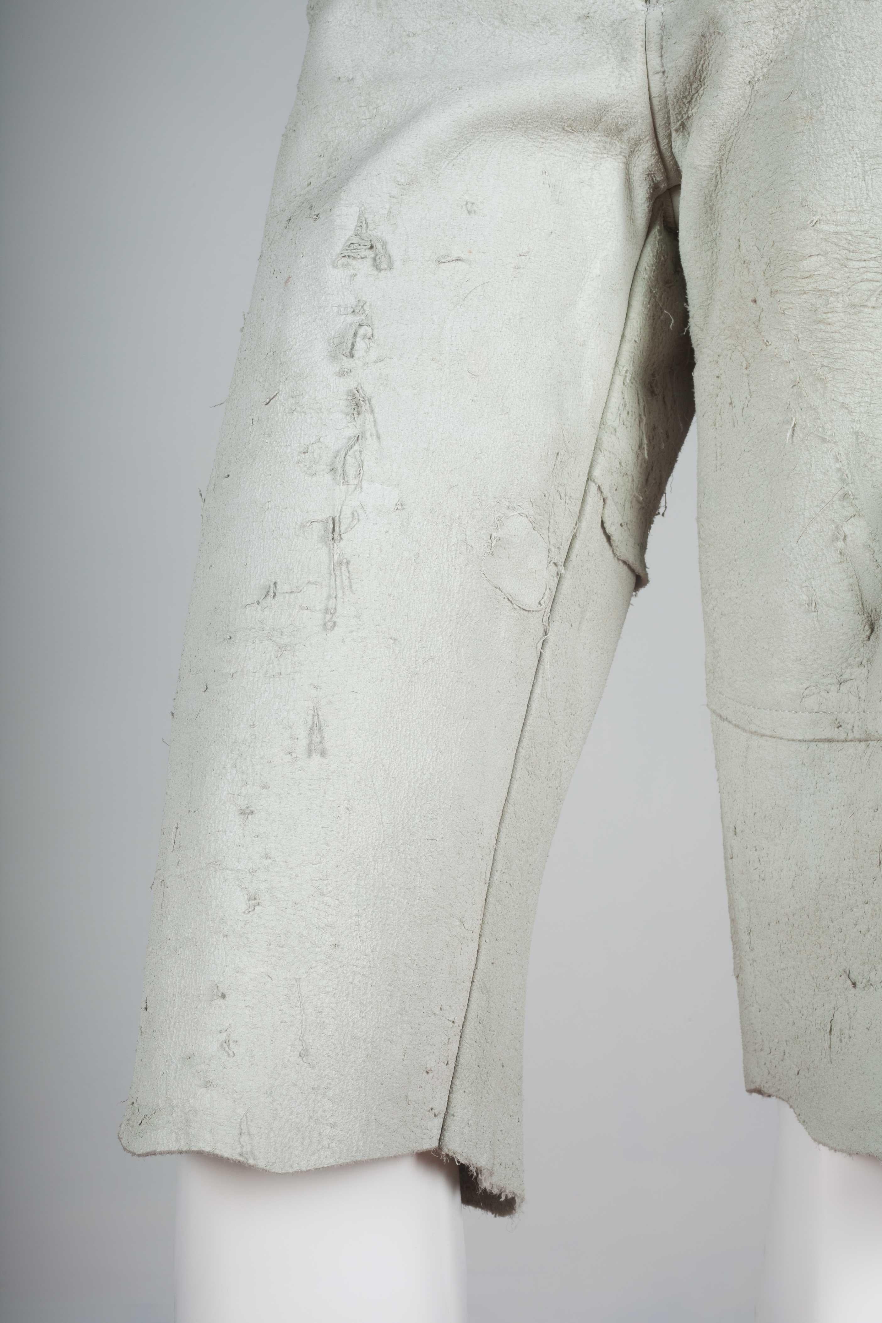 Comme des Garçons Distressed Leather Pants Off-White, 2002 2