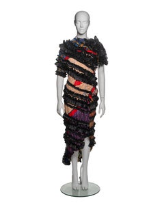 Comme des Garçons Dress Made From Vintage Scarves with Ruffled Bands, FW 2011