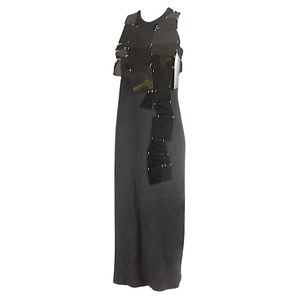 Comme des Garcons Dress w/Shiny Acrylic Abstract Linked Shapes at Front Ca. 1994 For Sale