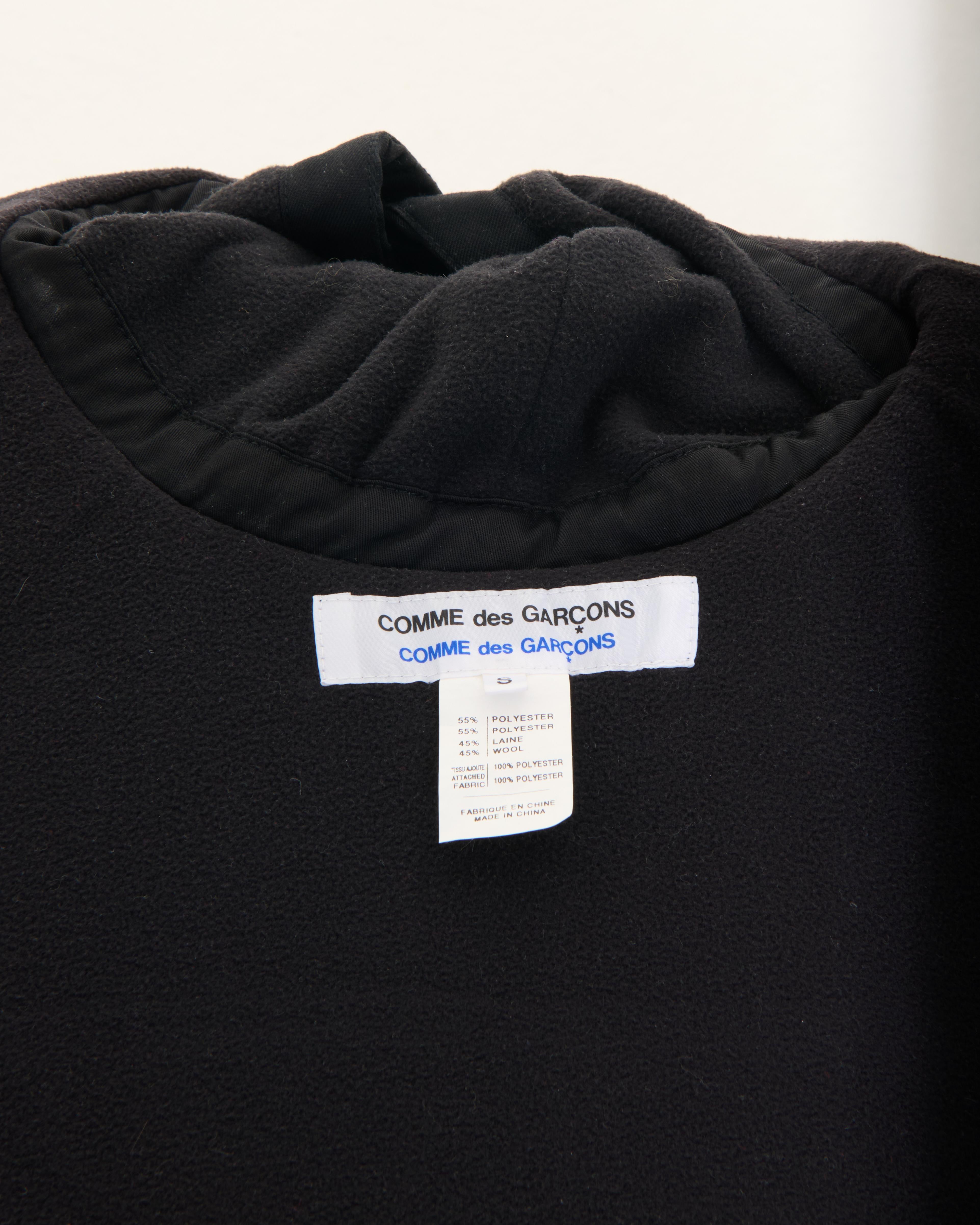 Comme des Garçons Early 2010's Black Hooded Oversized Cape For Sale 7